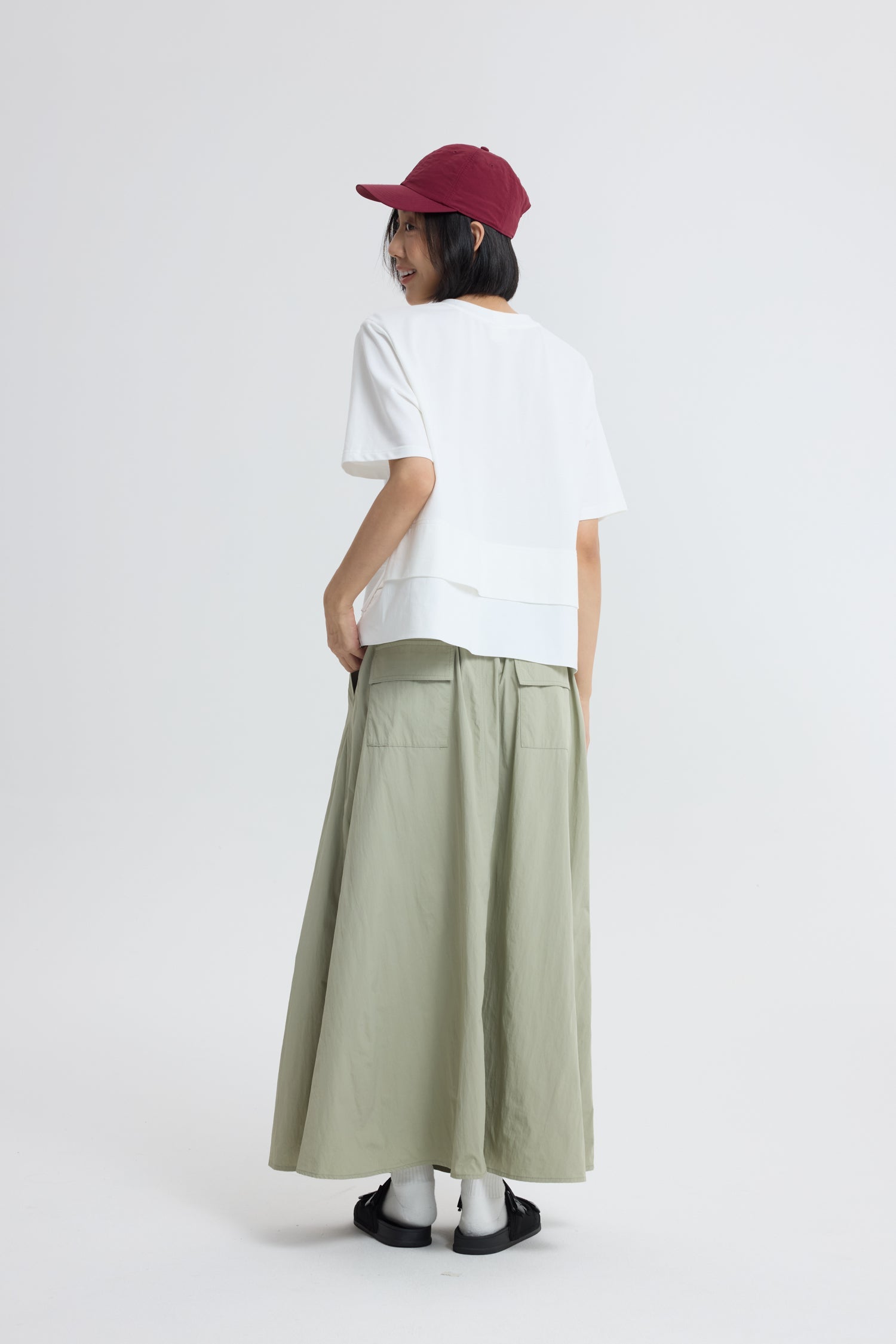 Flare Long Skirt - Sage