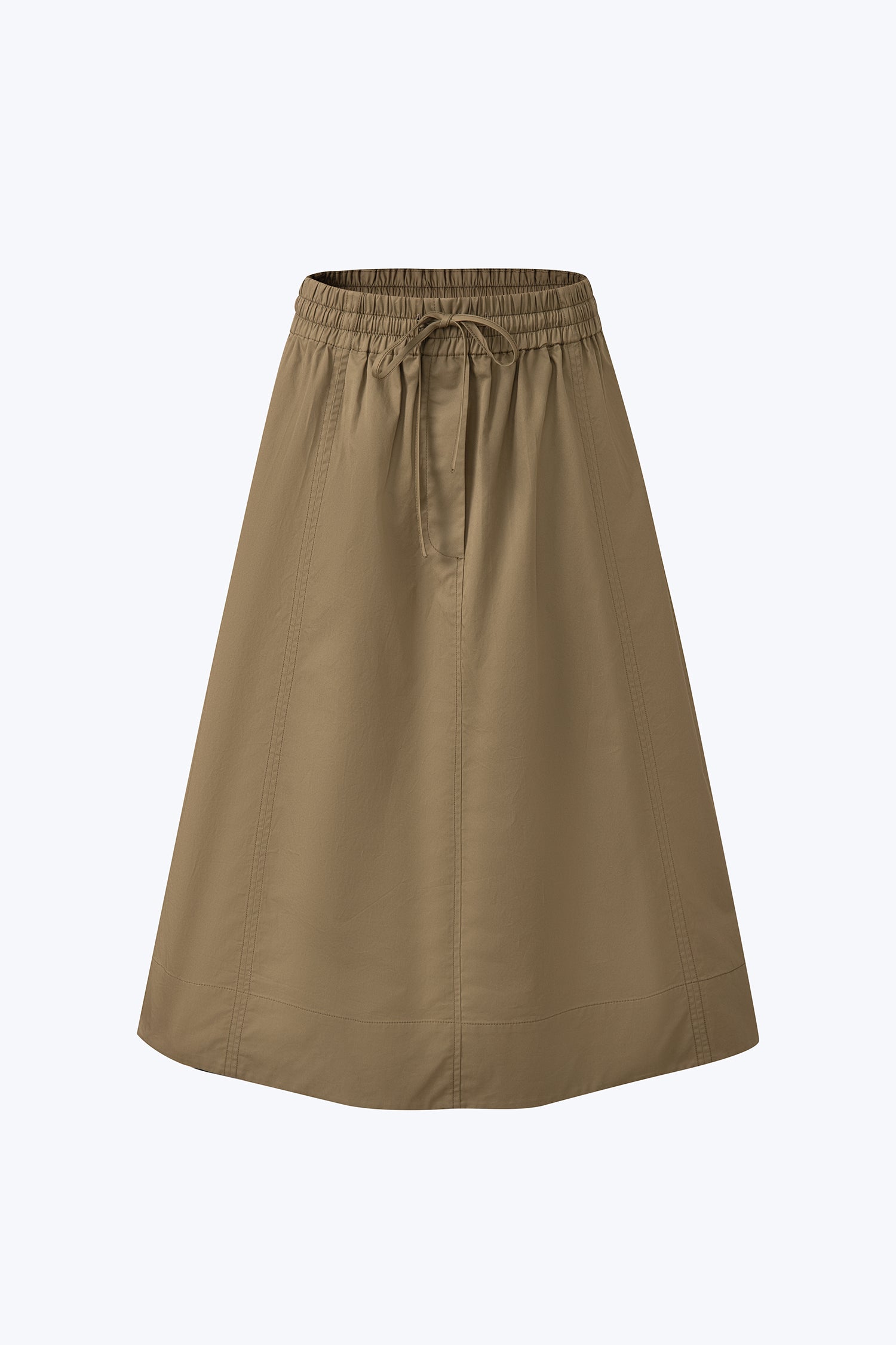 Pull-Up Flare Skirt - Khaki Green