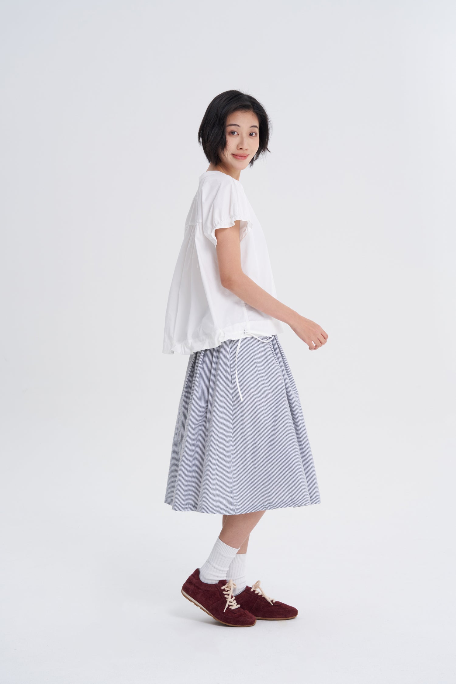 Striped Flare Skirt - Stripes Black