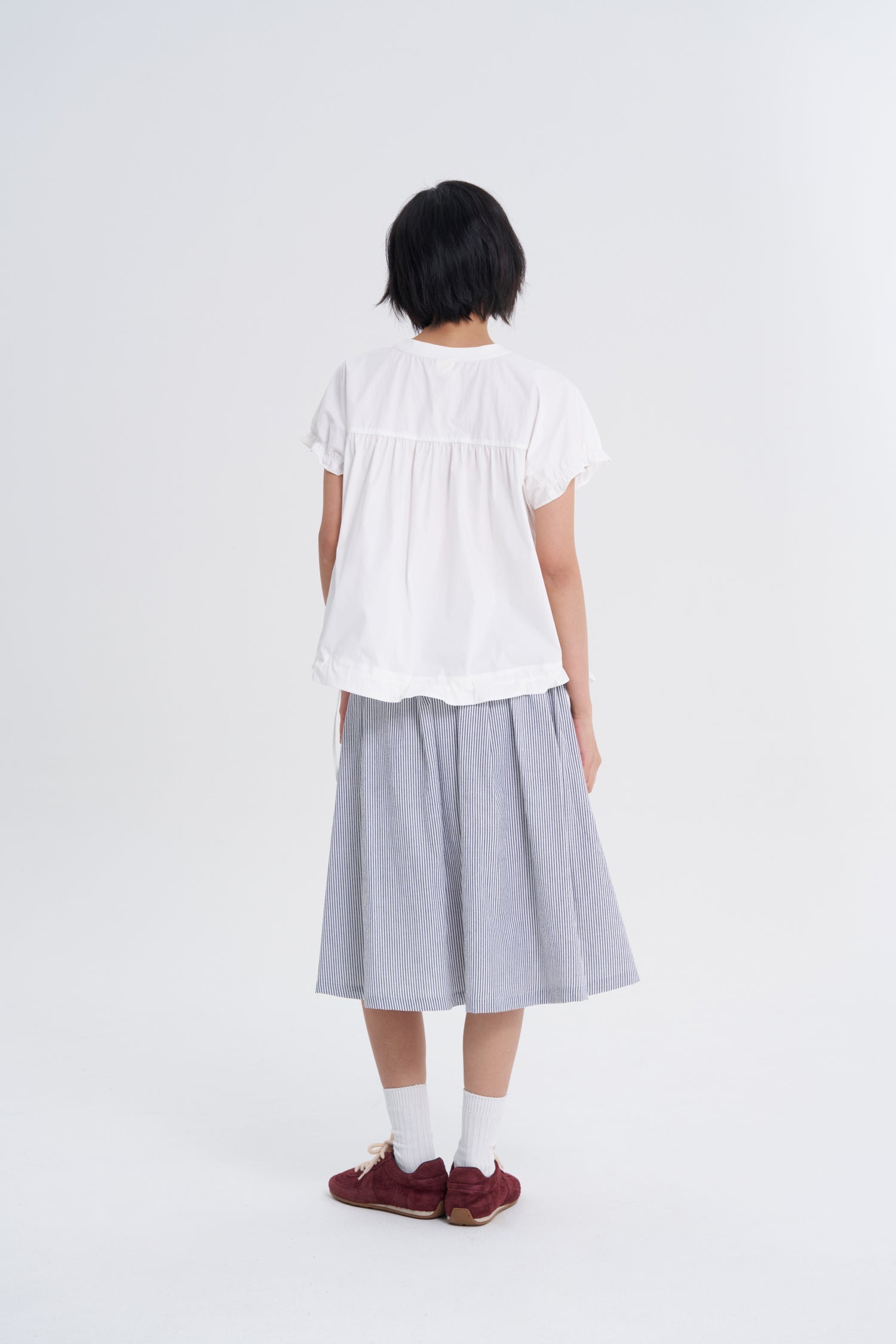 Striped Flare Skirt - Stripes Black