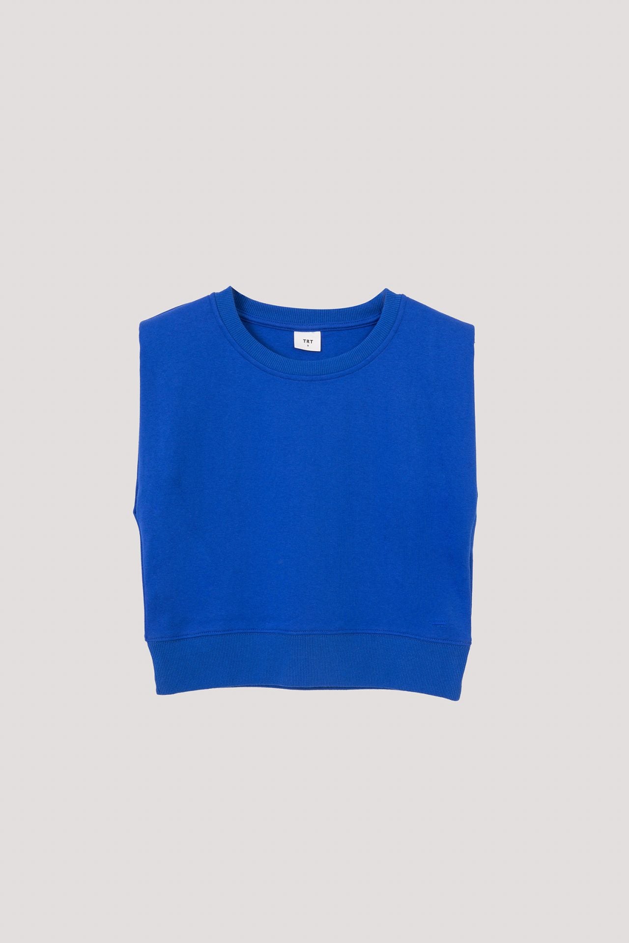 Cotton Shoulder Padded Tee - Cobalt