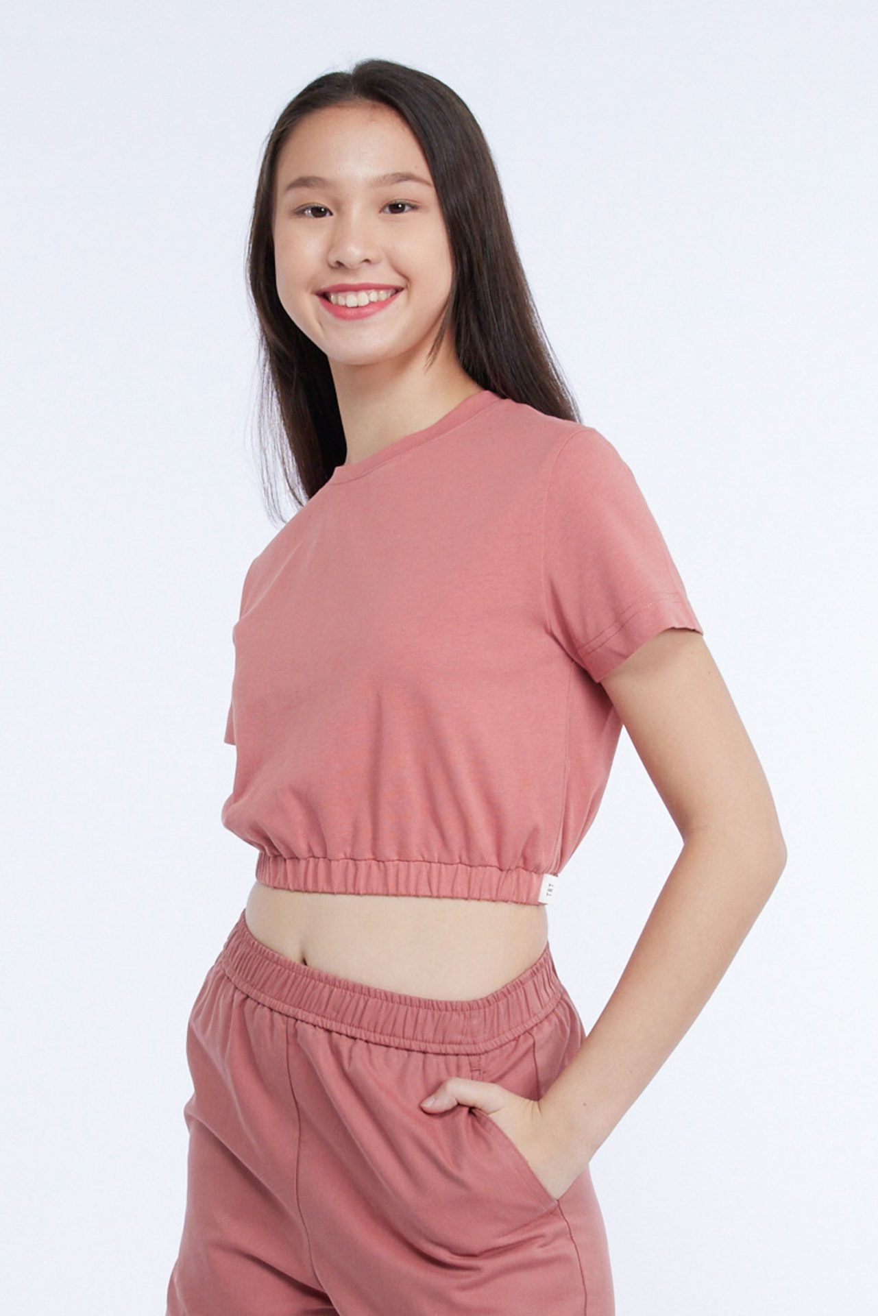 Cotton Elastic Hem Tee
