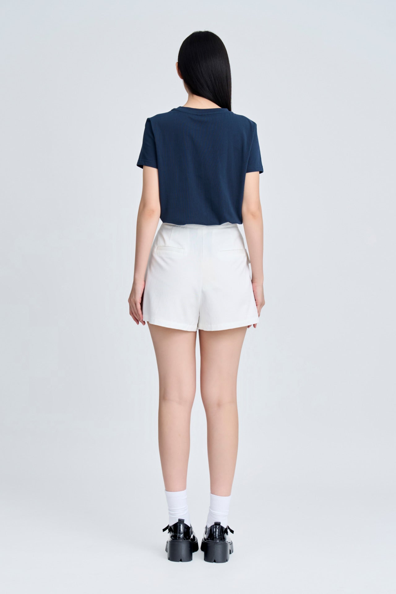 Shoulder Button Tee - Navy
