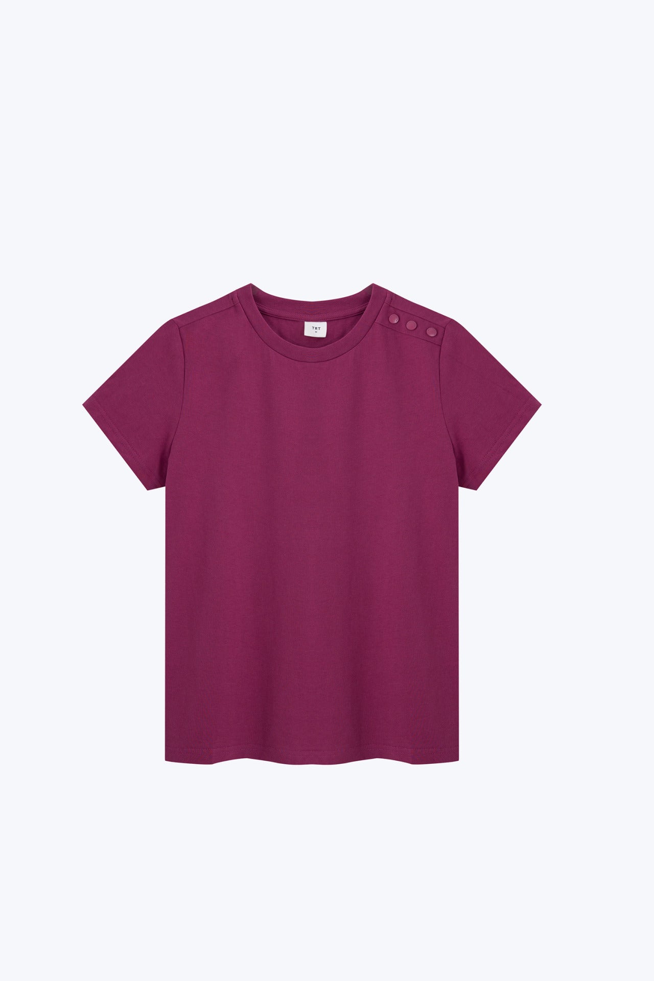 Shoulder Button Tee - Plum