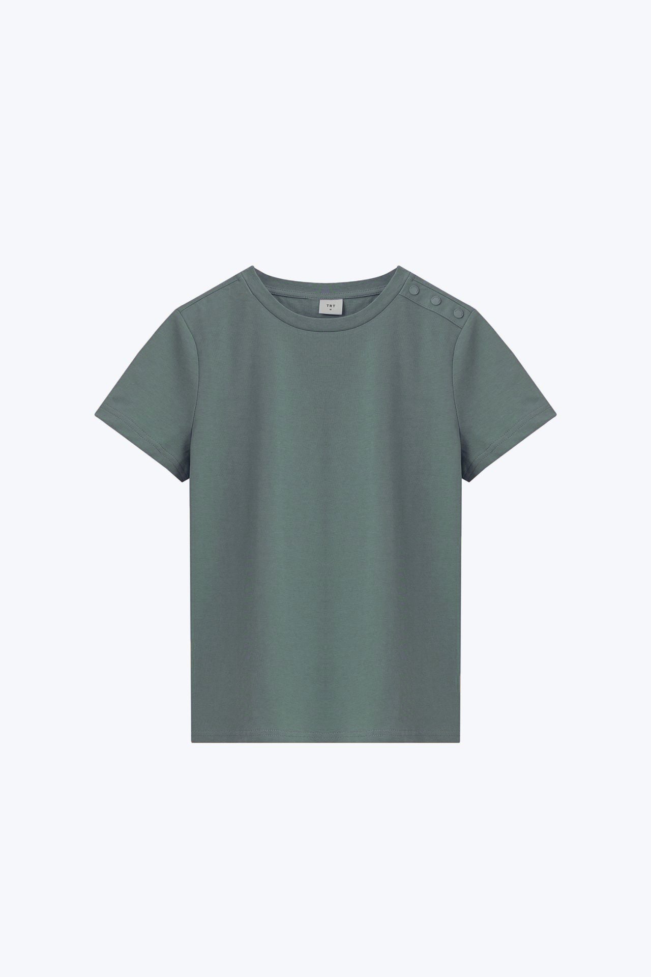 Shoulder Button Tee - Dark Moss