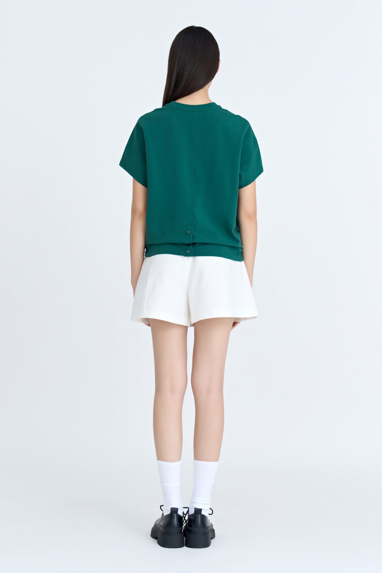 Snap Button Tee - Forest