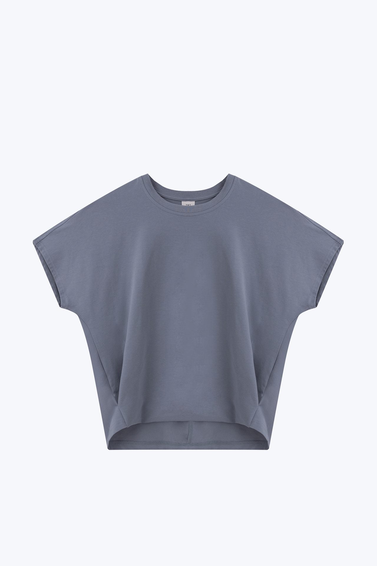 Snap Button Tee - Dusty Blue