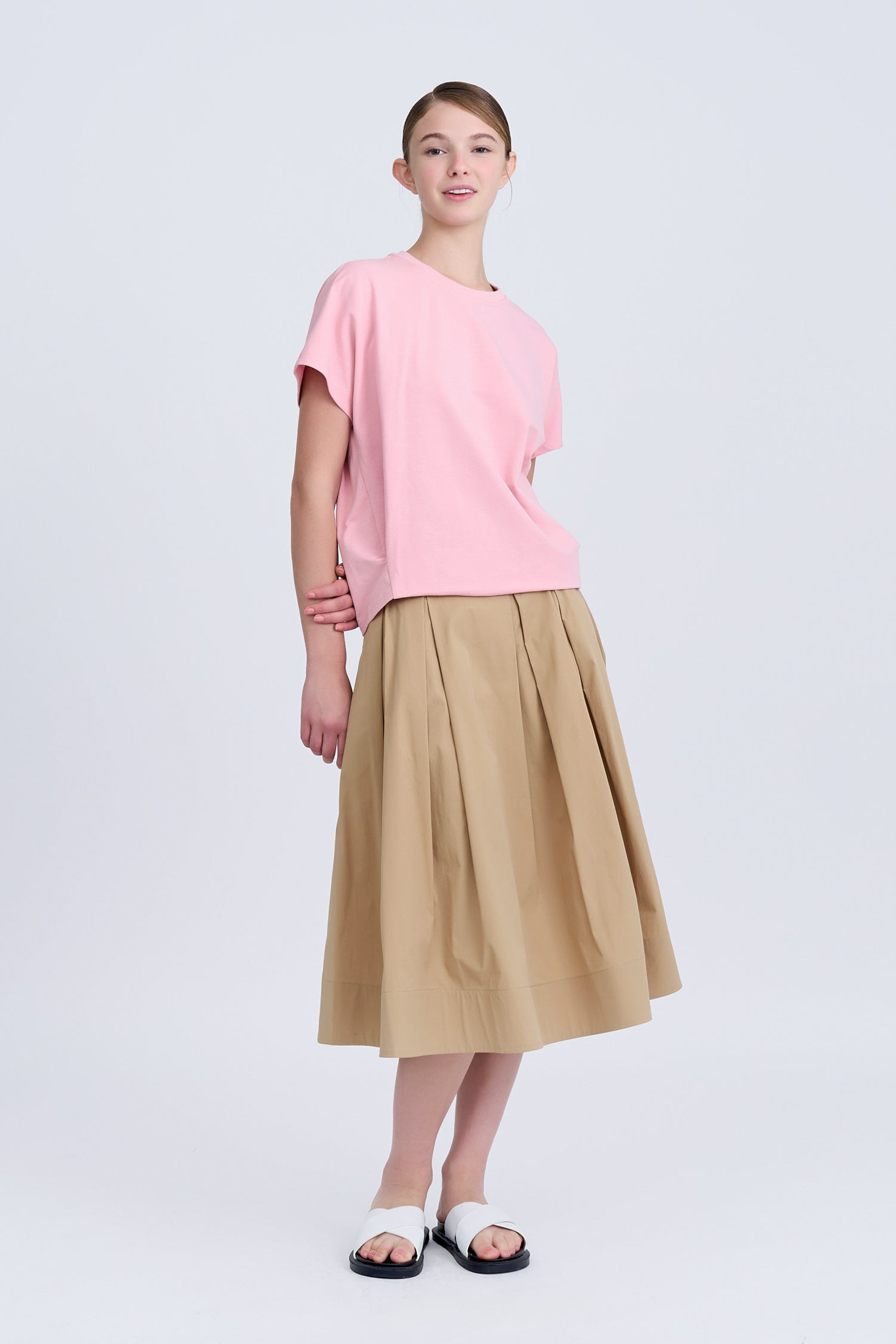 Snap Button Tee - Blush