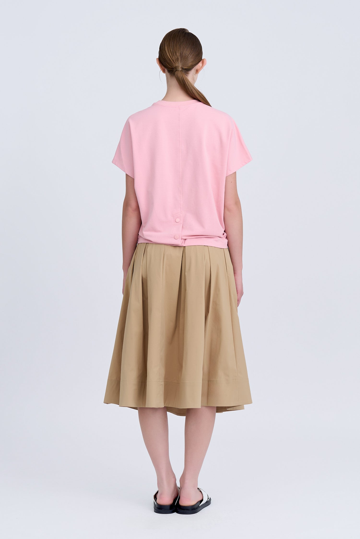Snap Button Tee - Blush