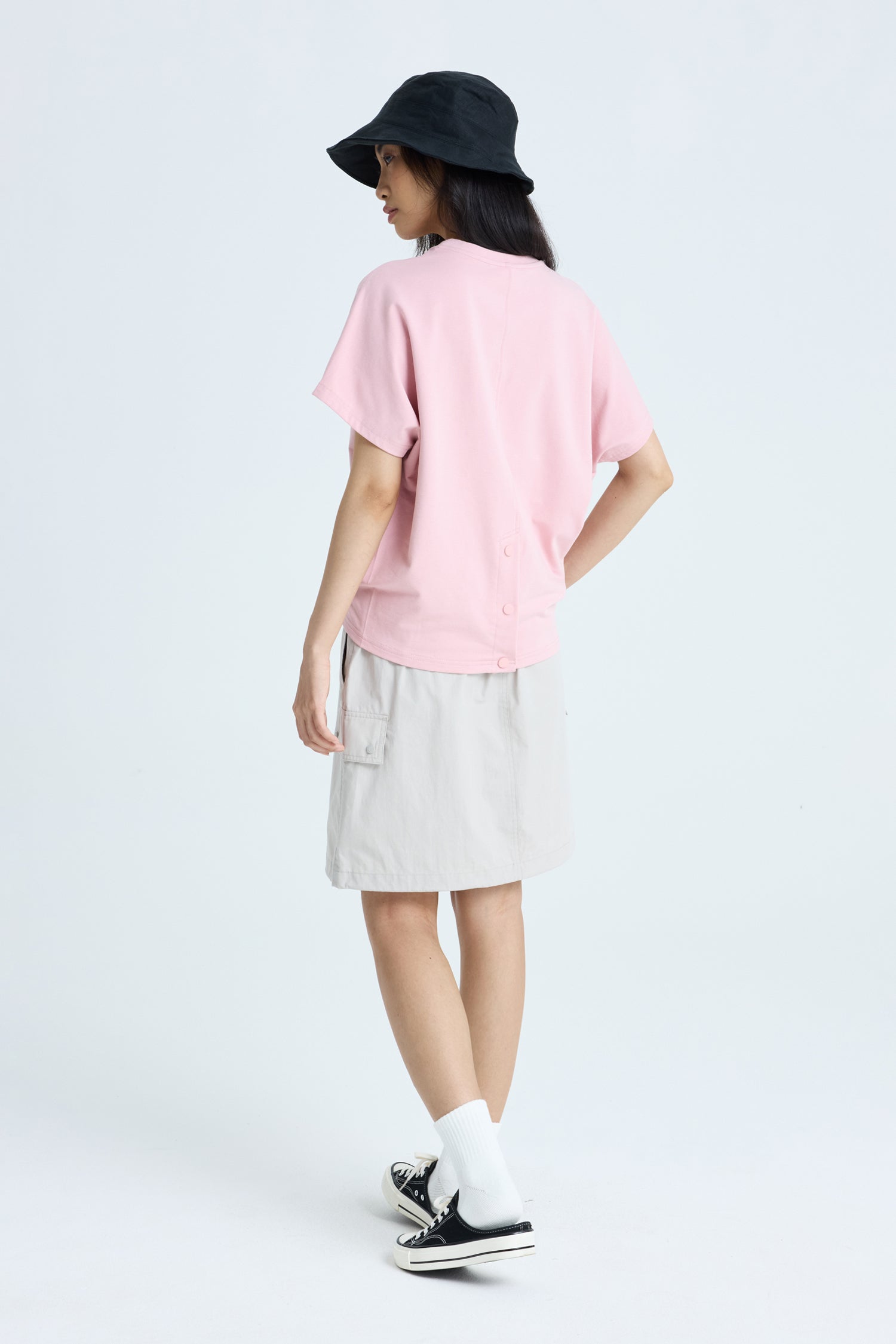 Snap Button Tee - Peony