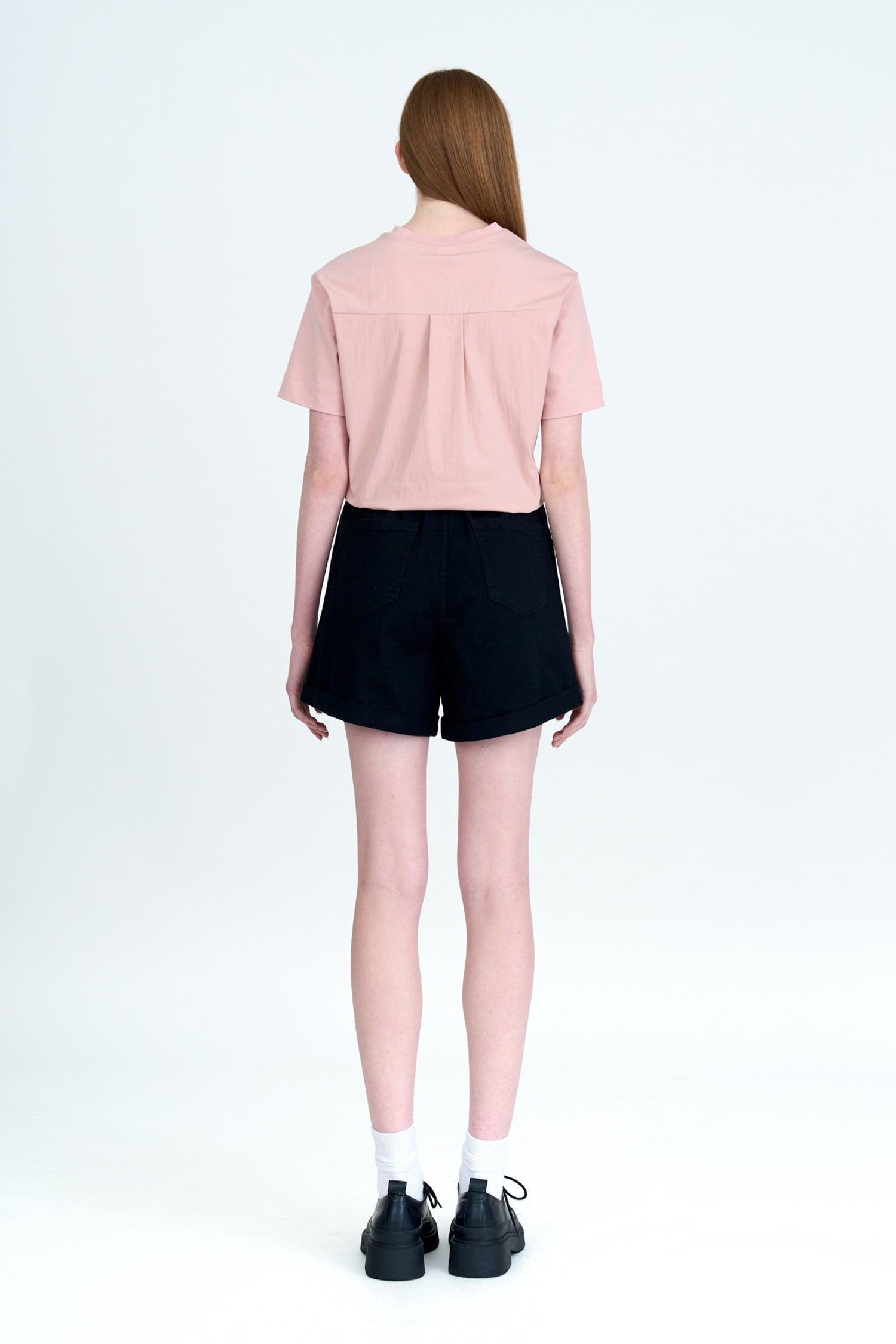 Short Sleeve Drawcord Tee - Blush