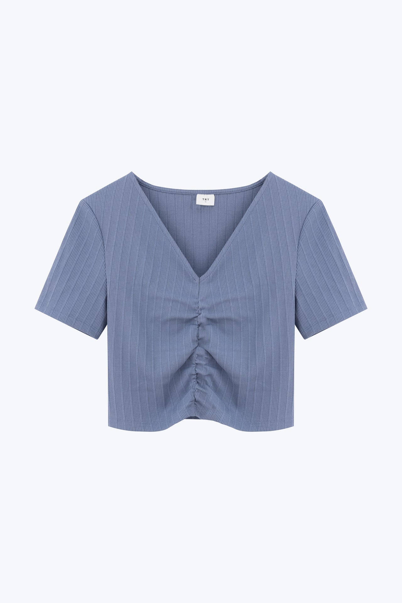 Front Ruche Tee - Dusty Blue