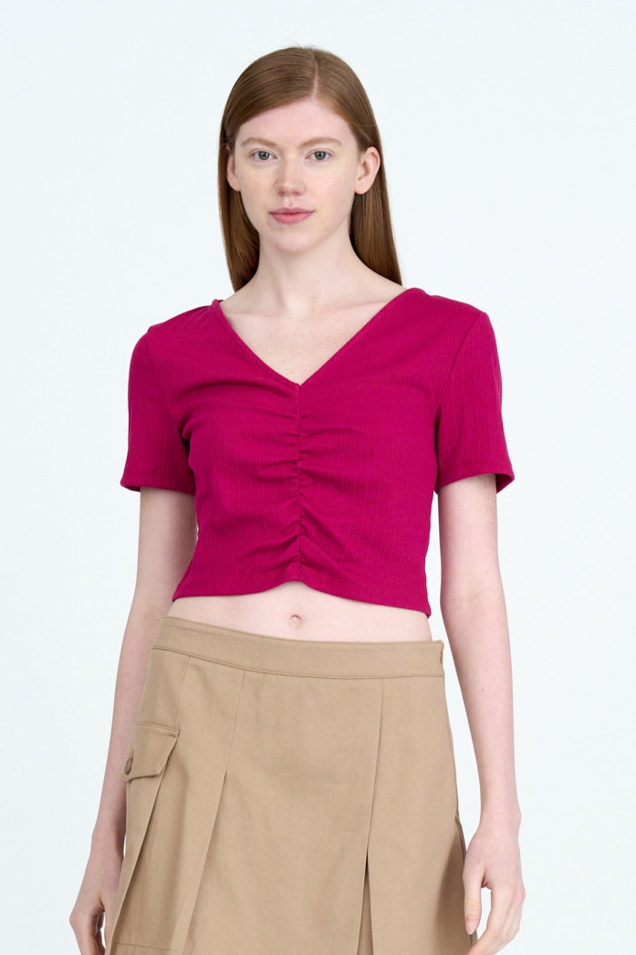 Front Ruche Tee - Plum