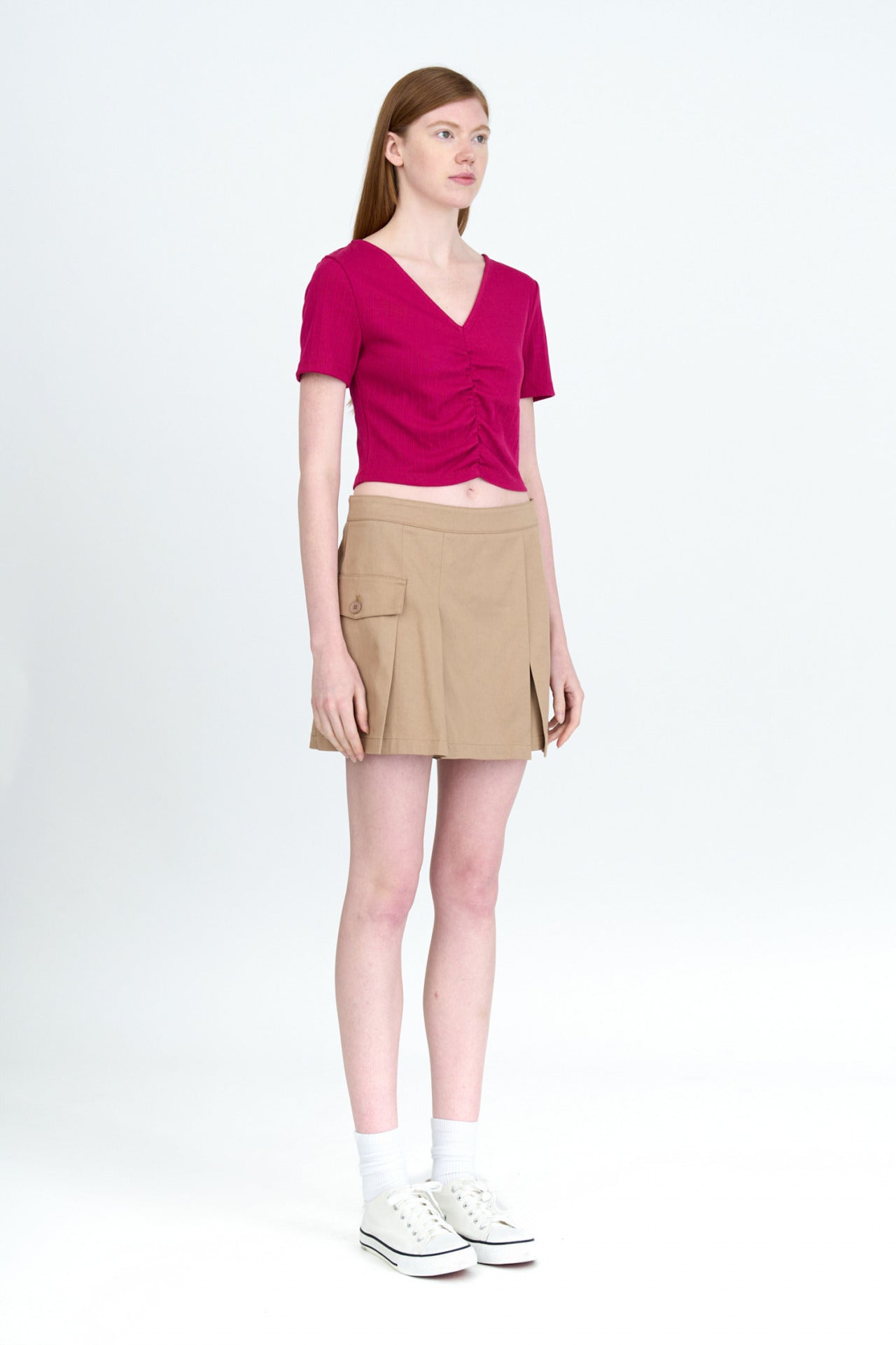 Front Ruche Tee - Plum