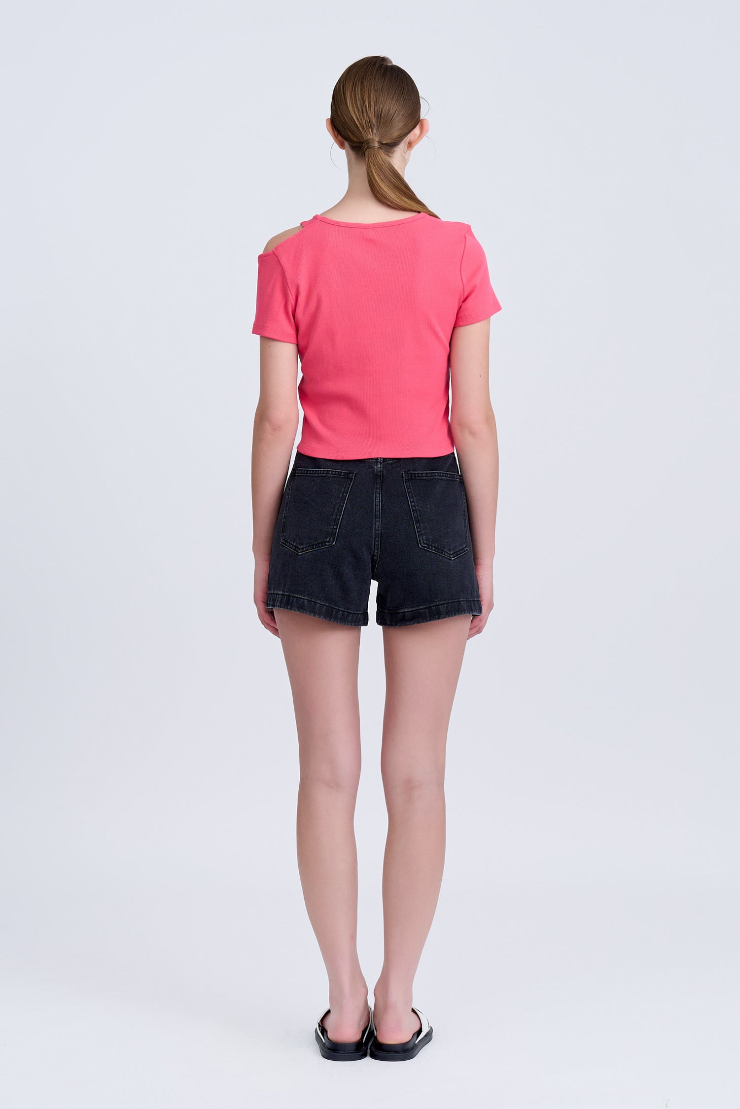 Shoulder Cut-Out Tee - Rose