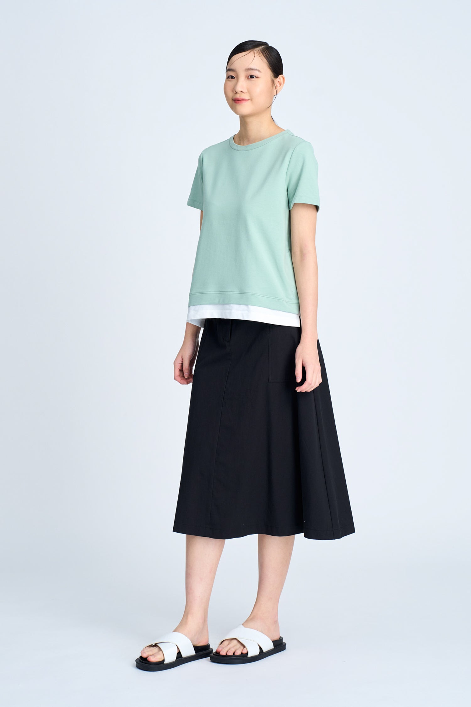 Double Hem Tee - Ice Green