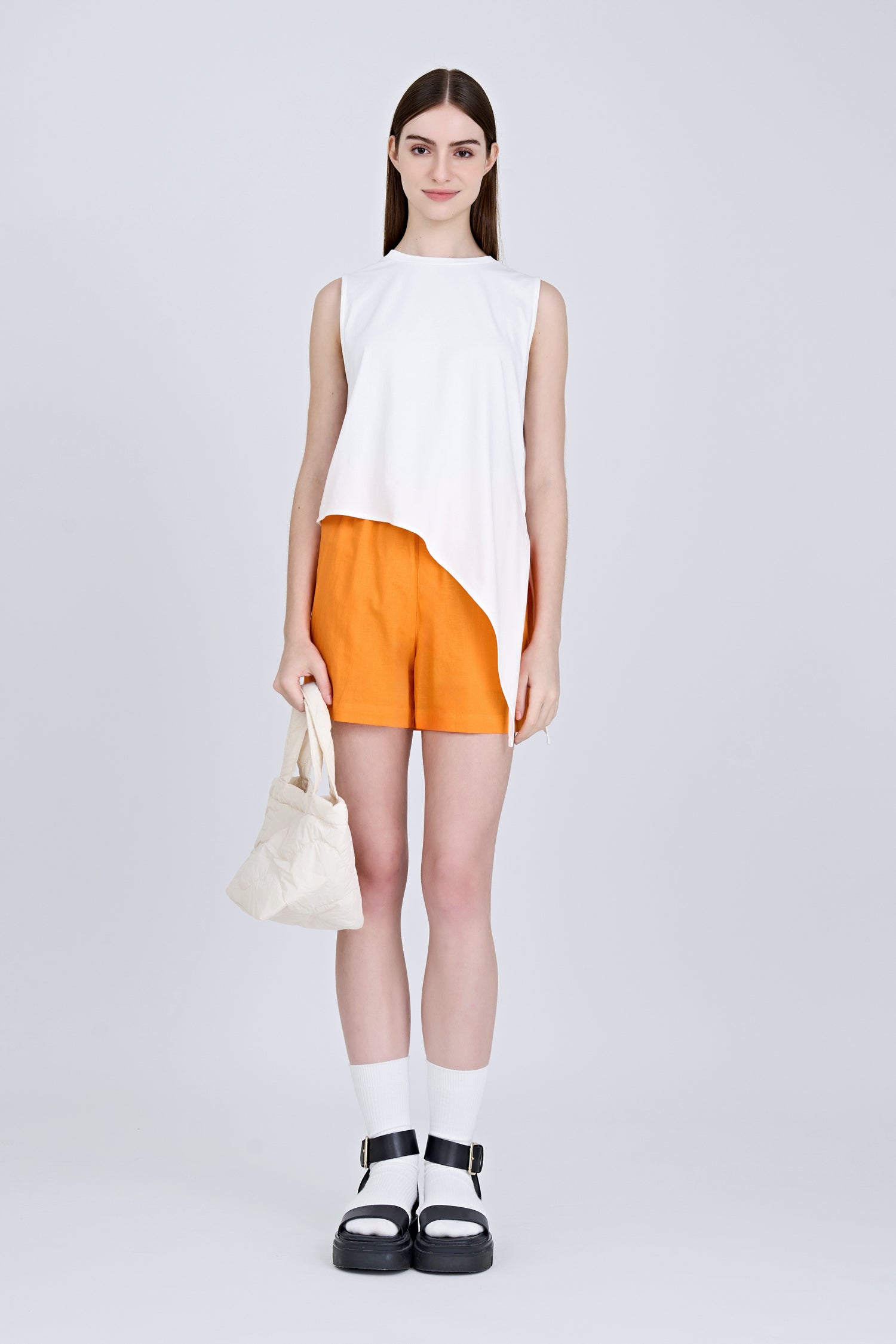 Side Knot Tee - Cream