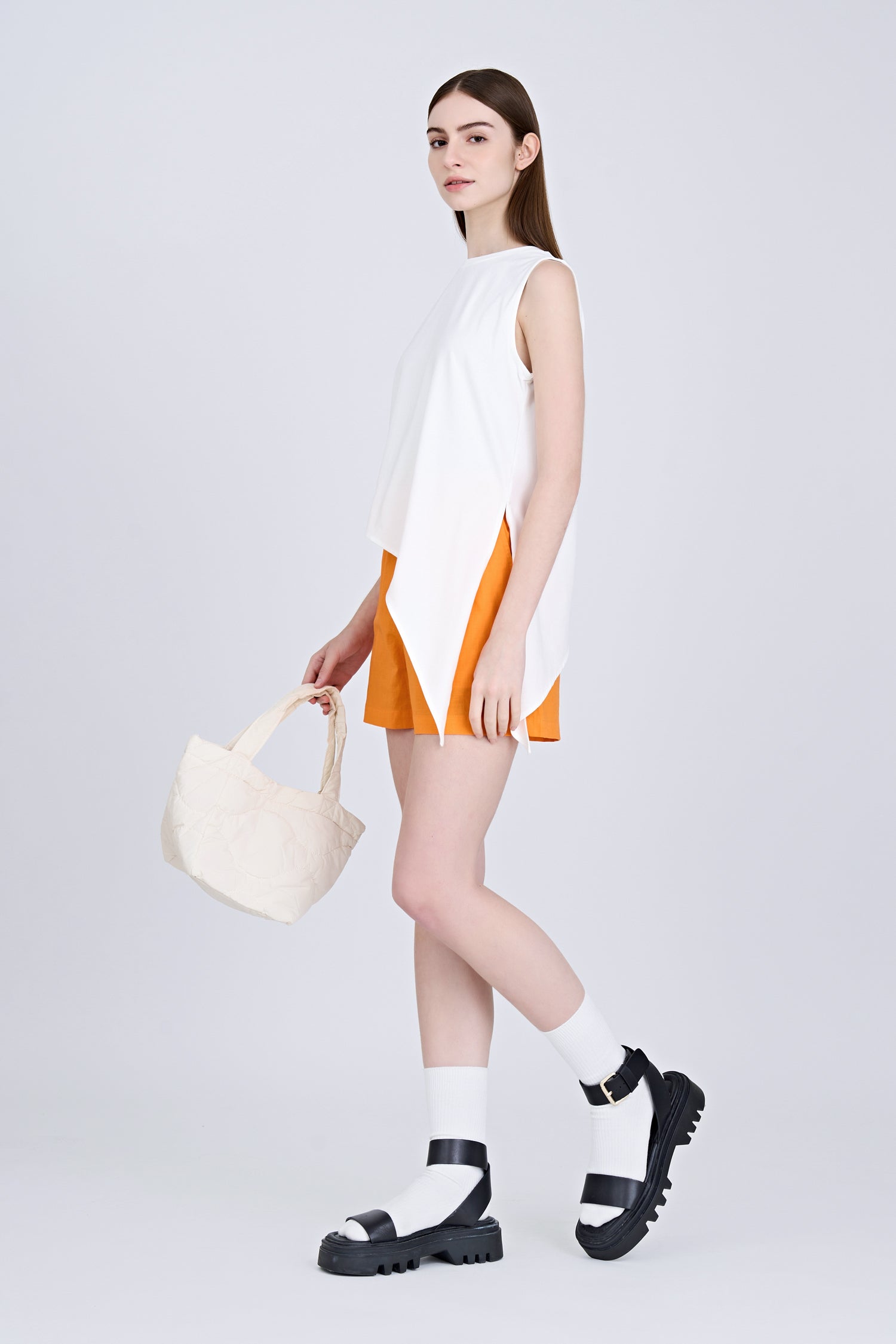 Side Knot Tee - Cream