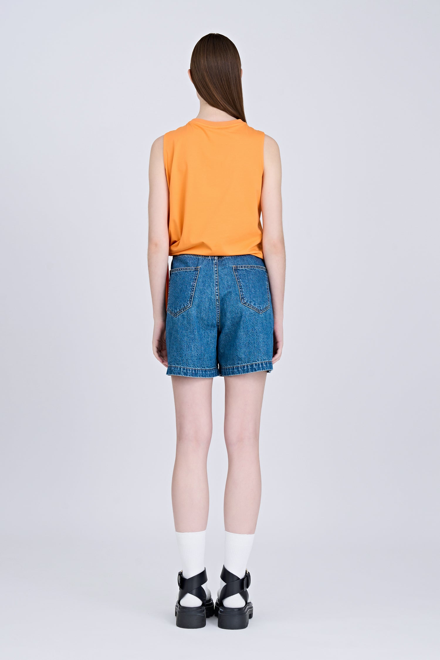Side Knot Tee - Tangerine