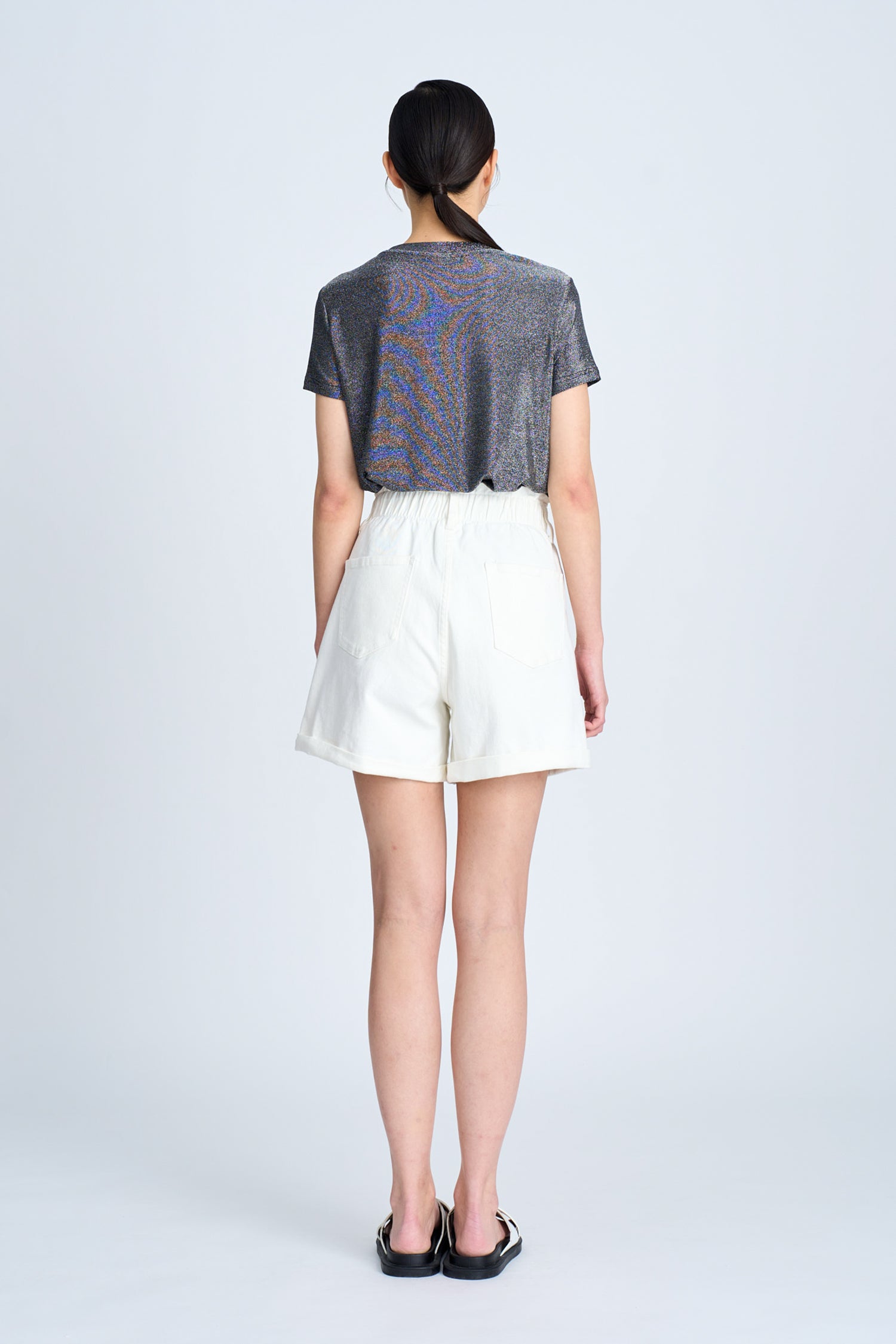 Shimmer Crew Neck Tee - Shimmer Black