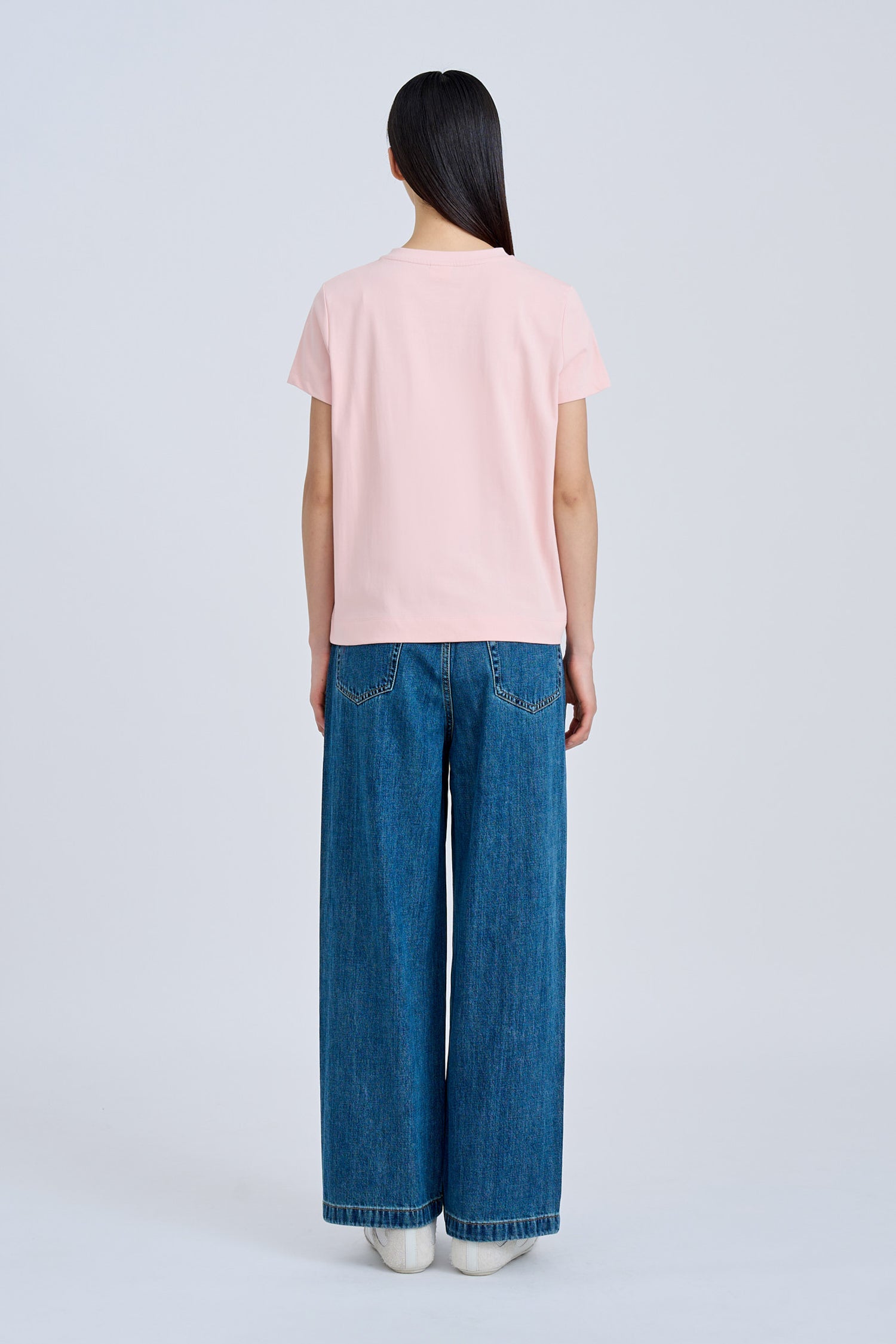 Mandarin Button Knot Tee - Blush