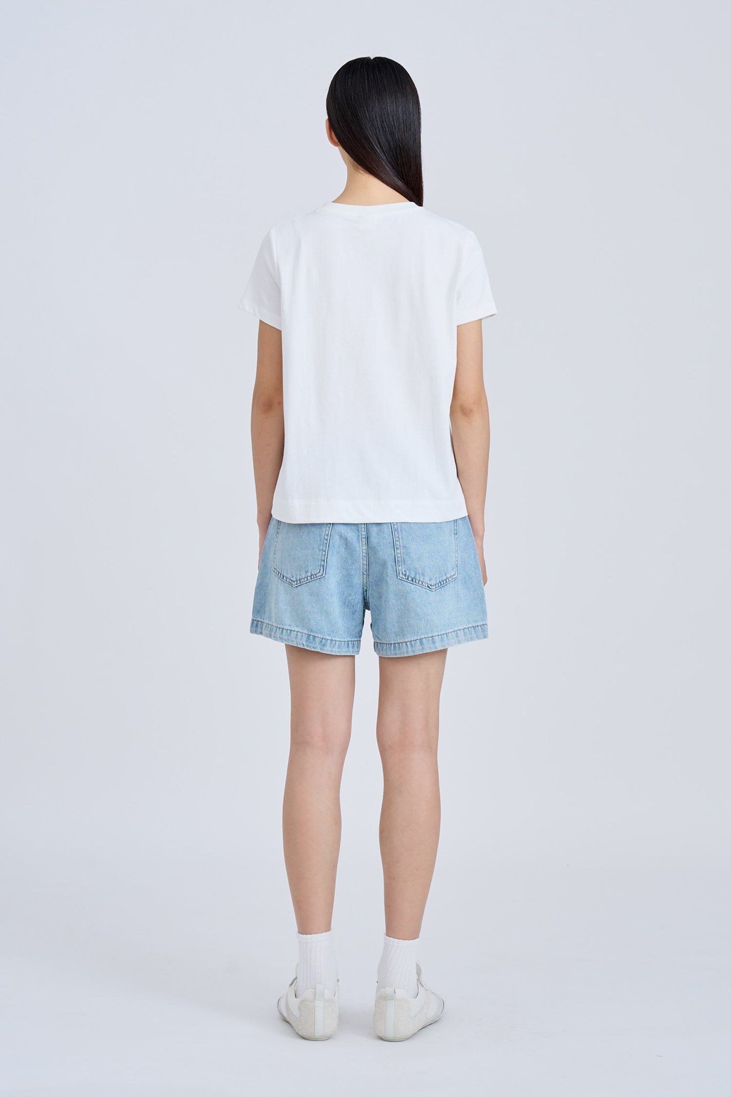 Mandarin Button Knot Tee - Cream
