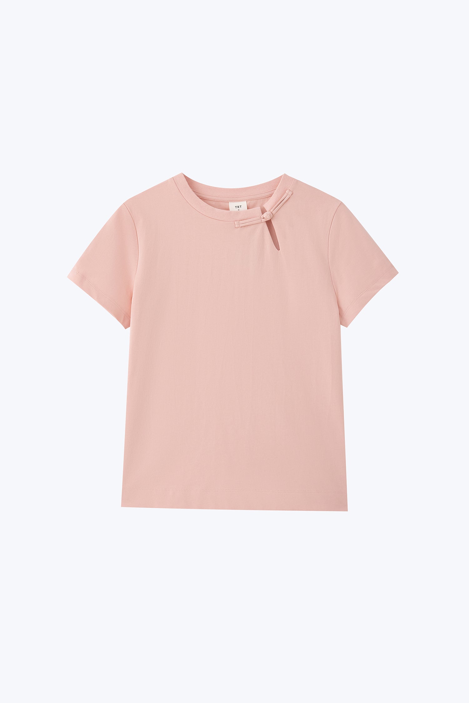 Mandarin Button Knot Tee - Blush