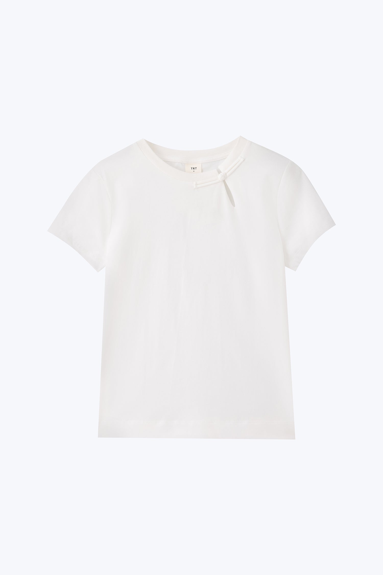 Mandarin Button Knot Tee - Cream