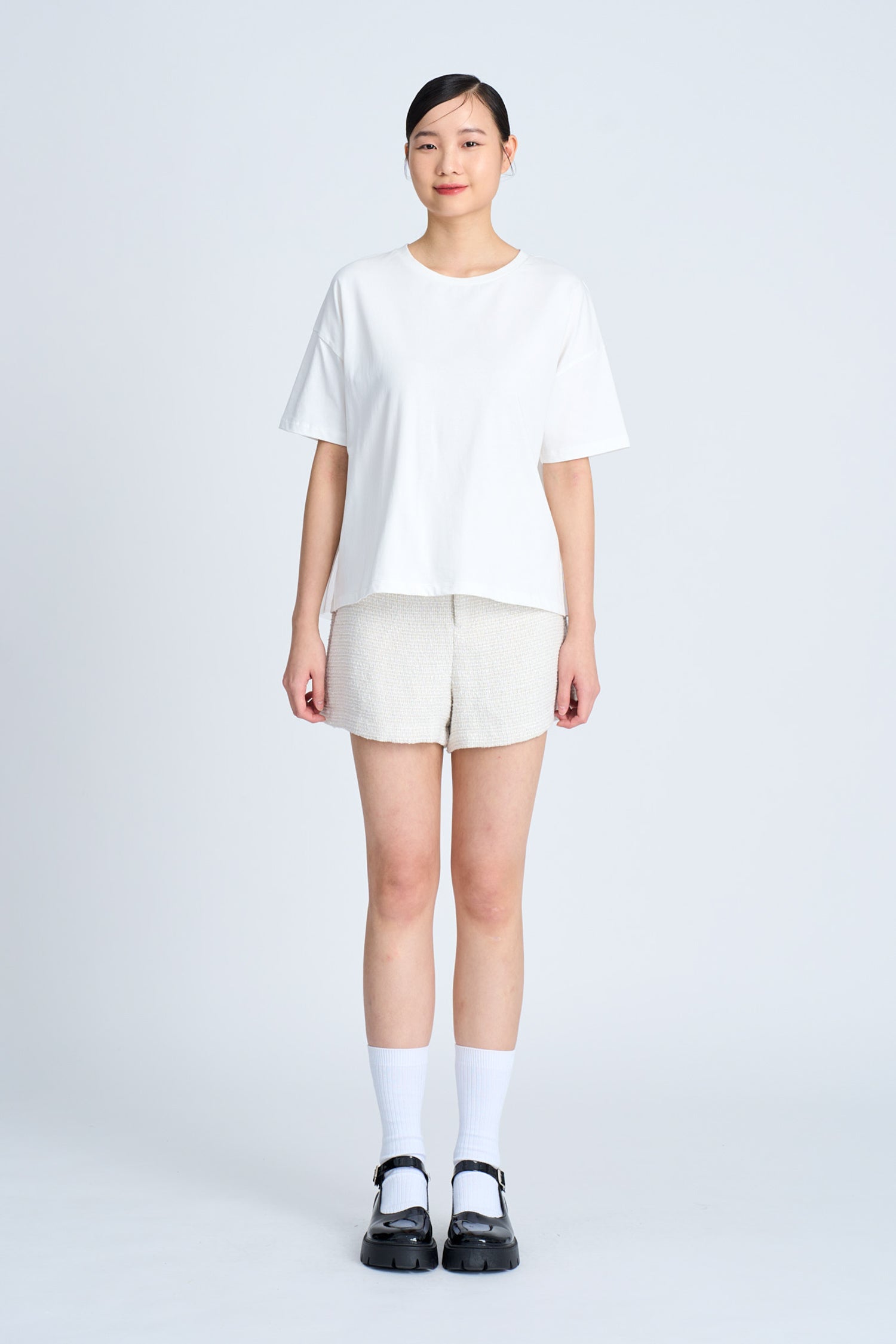 Back Mesh Tee - Cream