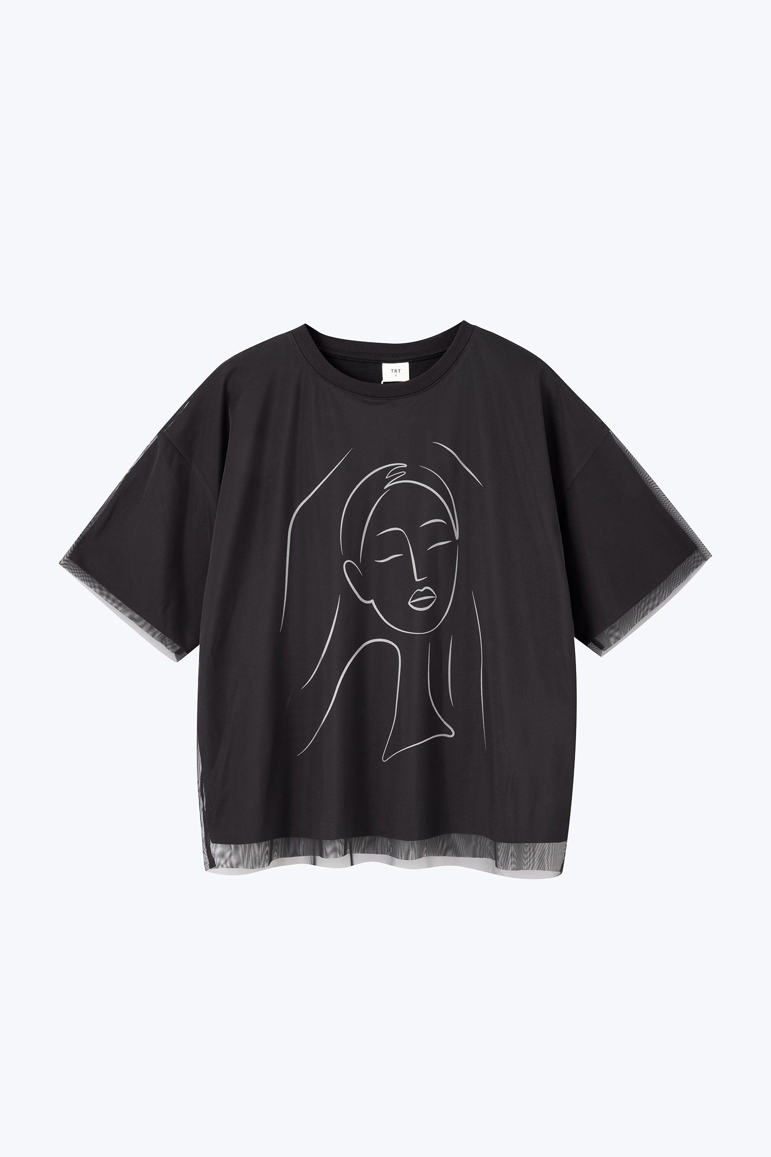 Overlay Mesh Tee - Black