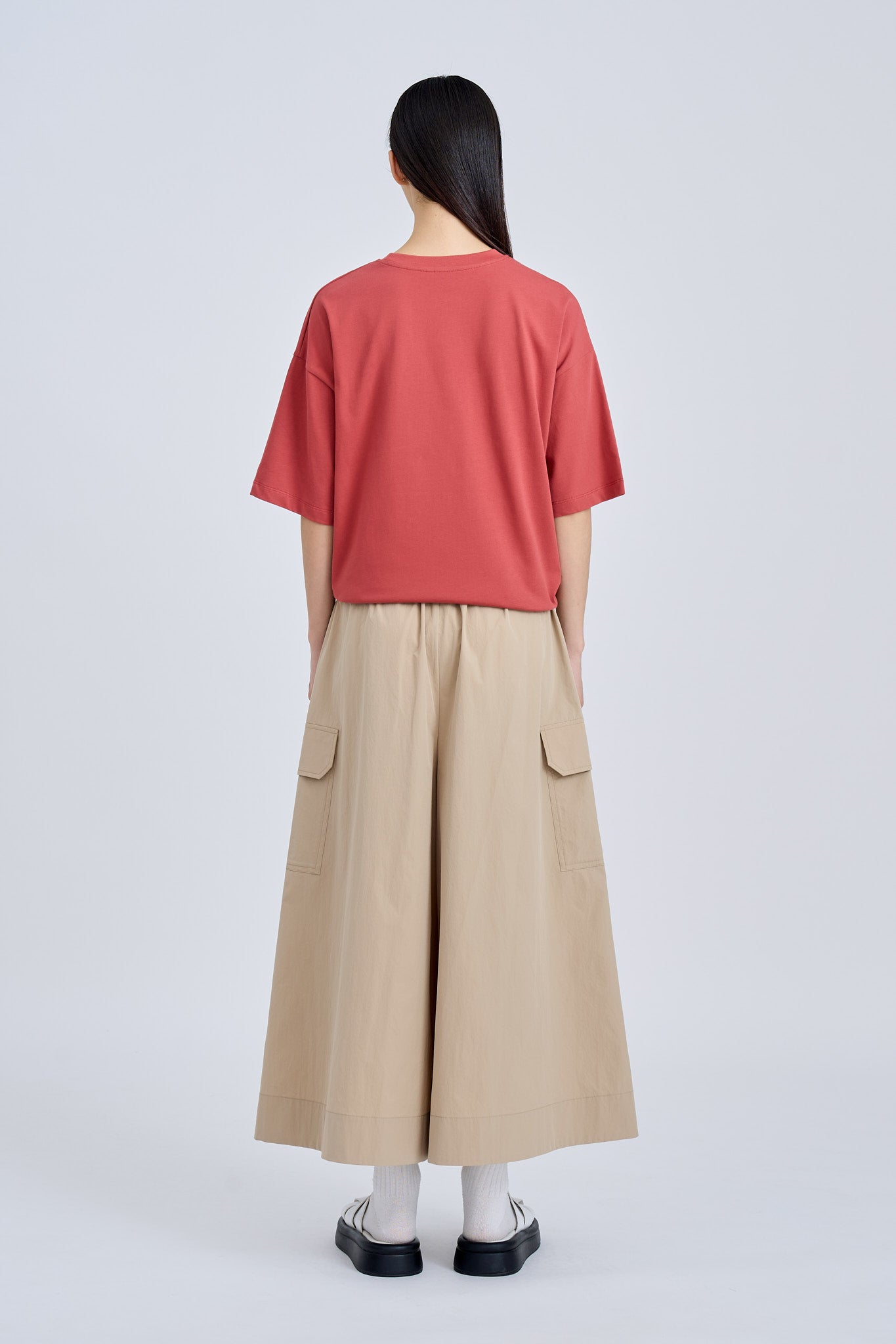 Drawcord Tee - Dusty Cedar