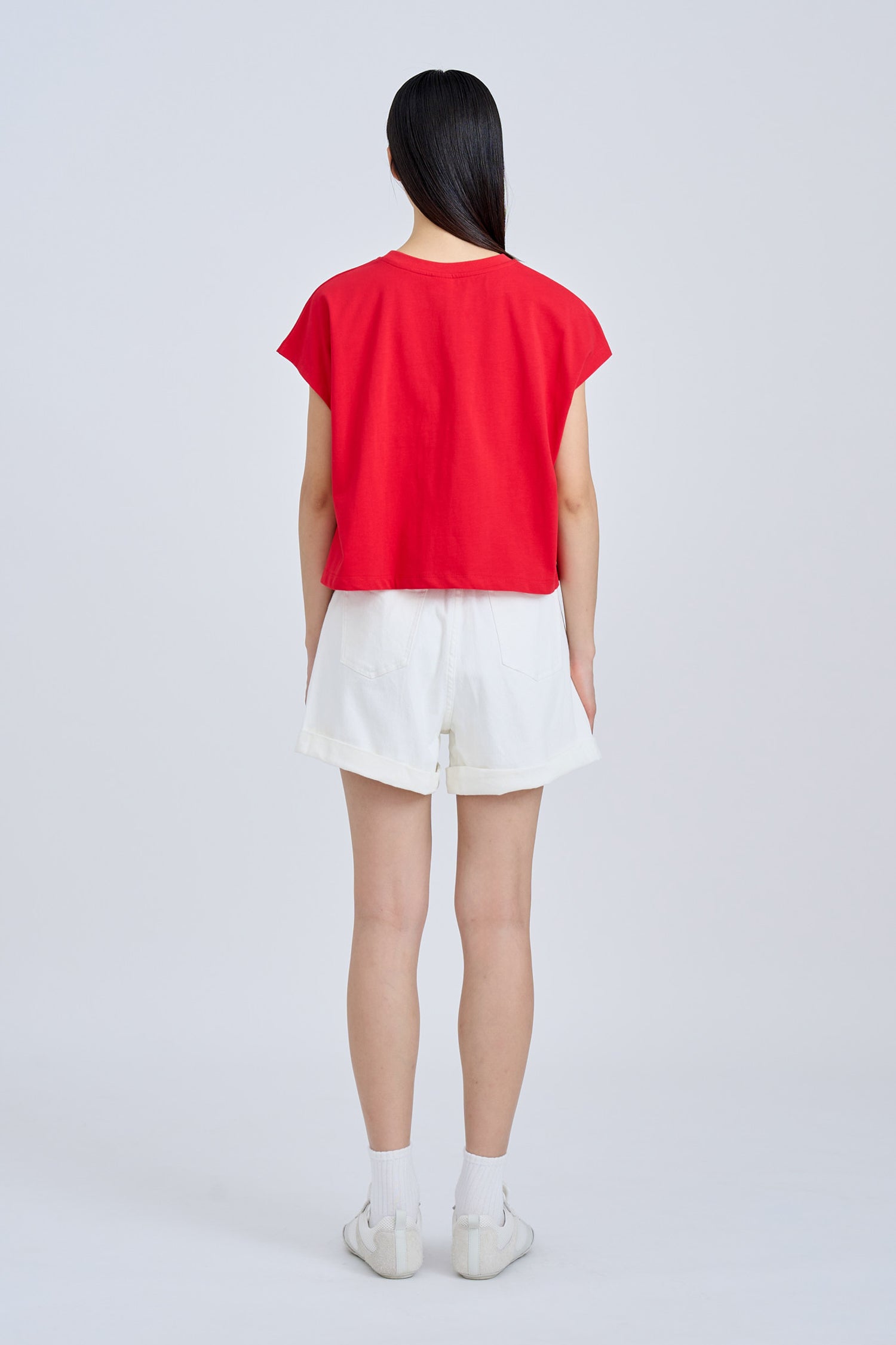Blossom Cap Sleeve Tee - Red