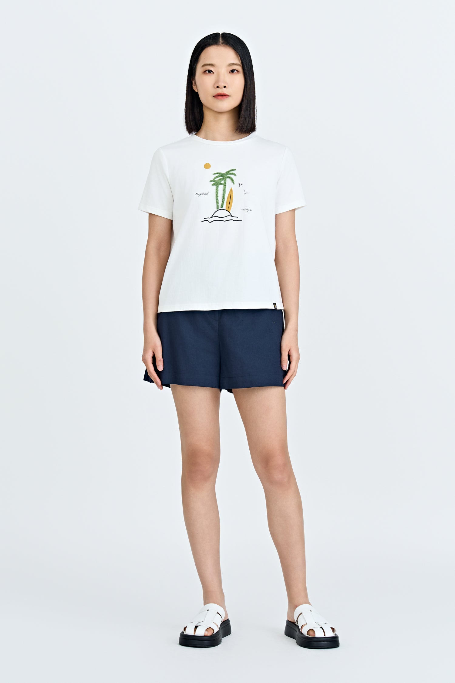 Tropical Escape Tee - Cream