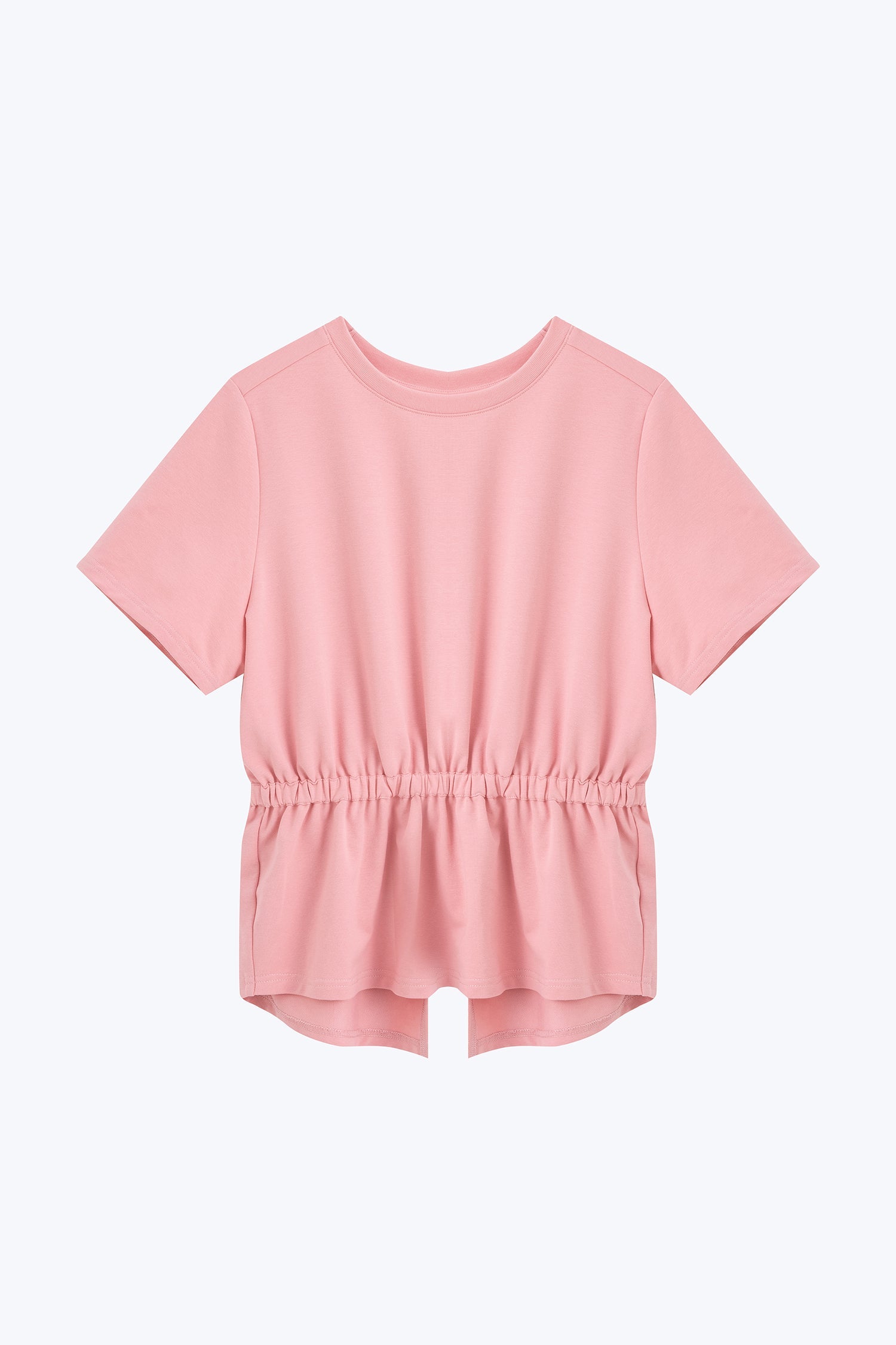 Overlap Draw Waist Tee - Blush