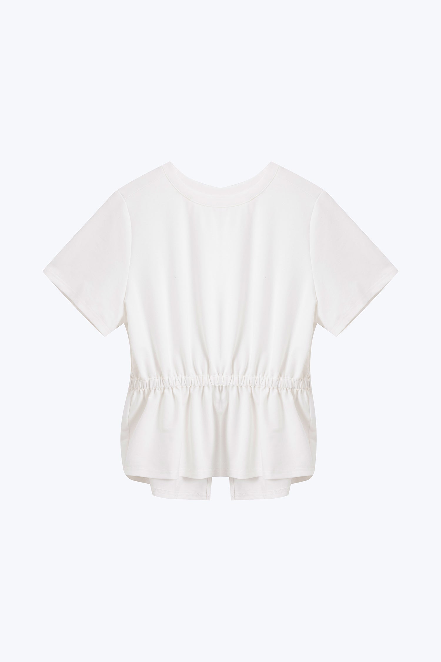 Overlap Draw Waist Tee - Cream