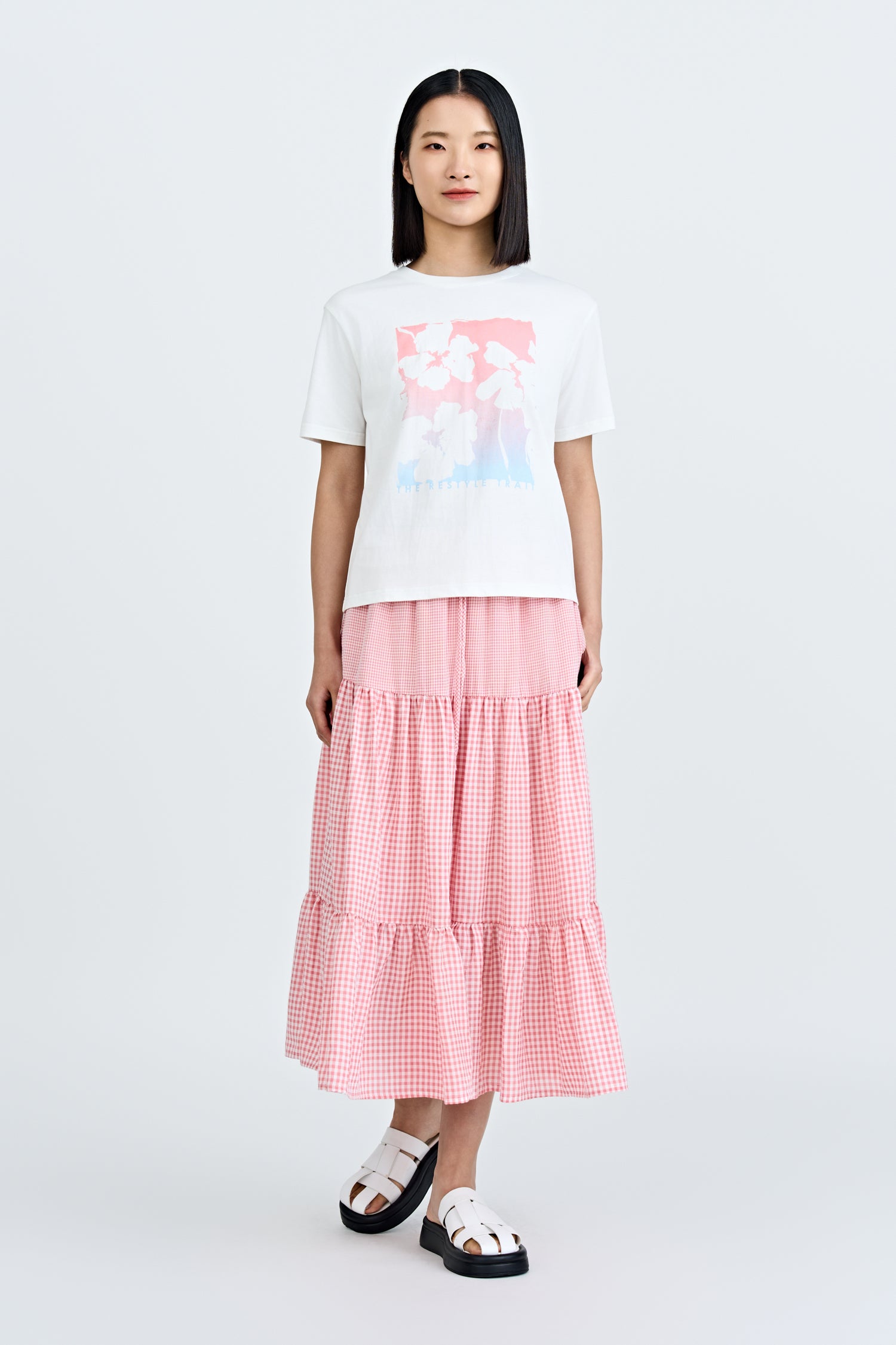 Gradient Floral Tee - Cream