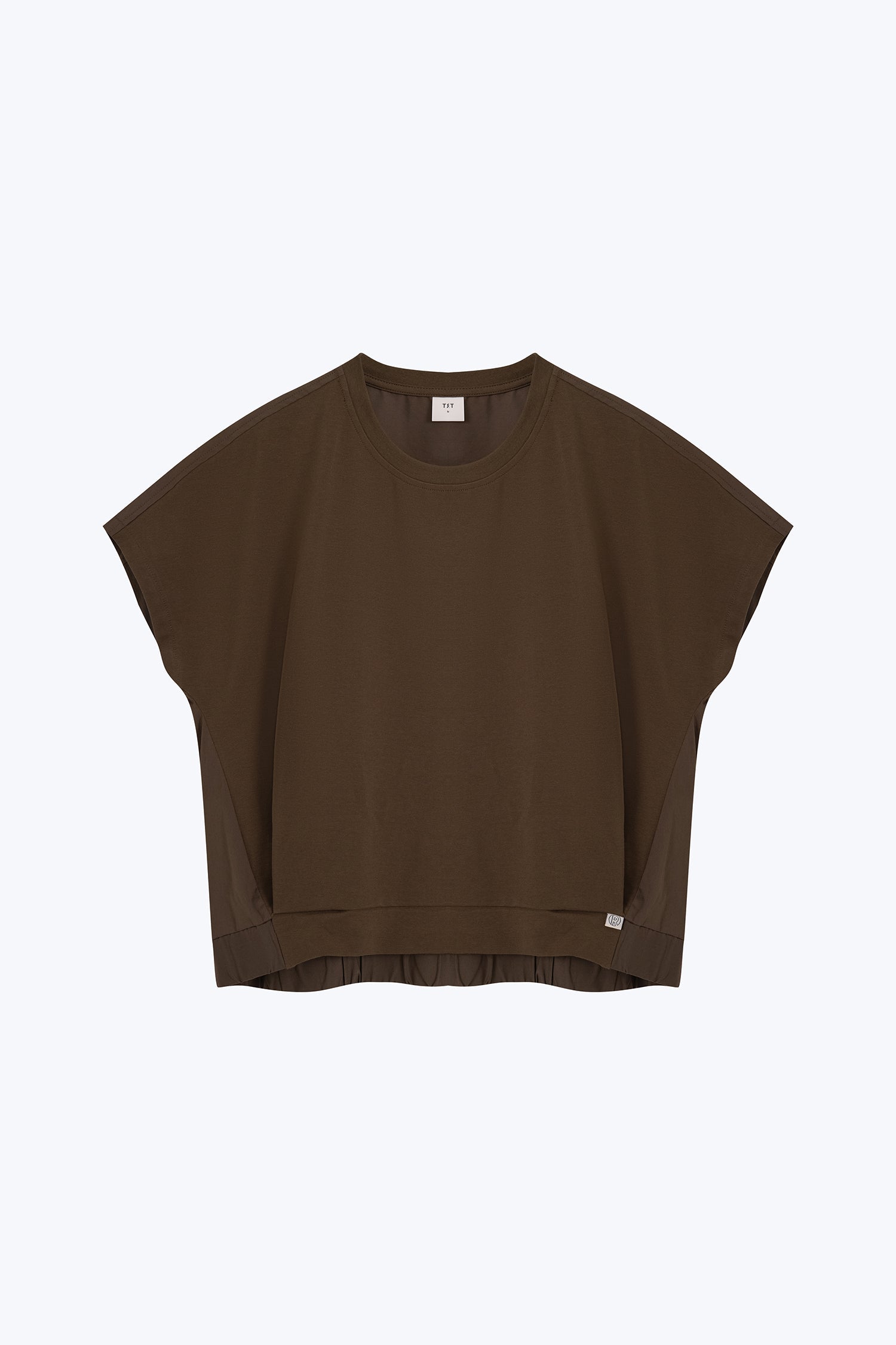 Elasticised Hem Tee - Army Green