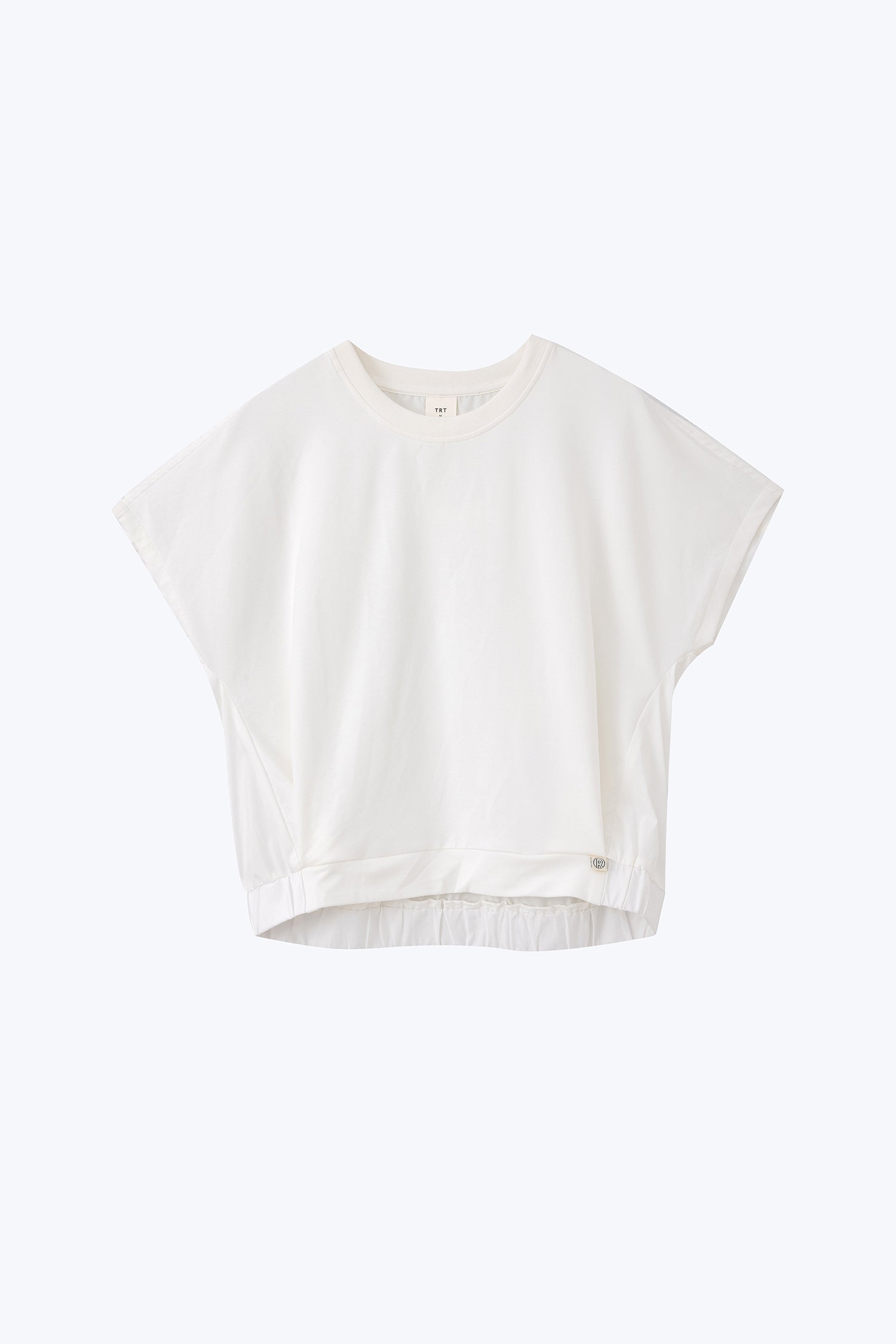 Elasticised Hem Tee - Cream