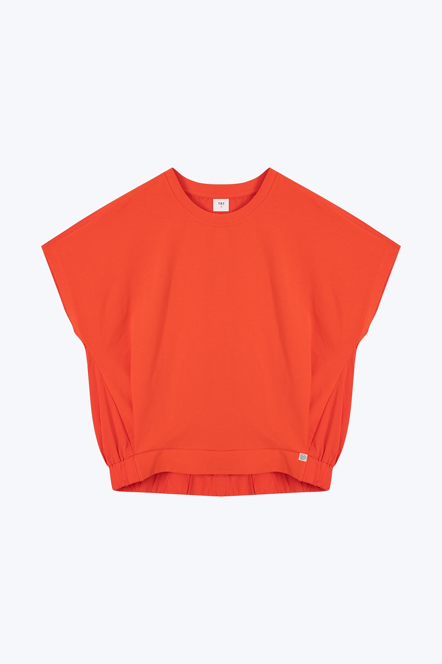 Elasticised Hem Tee - Vermillion