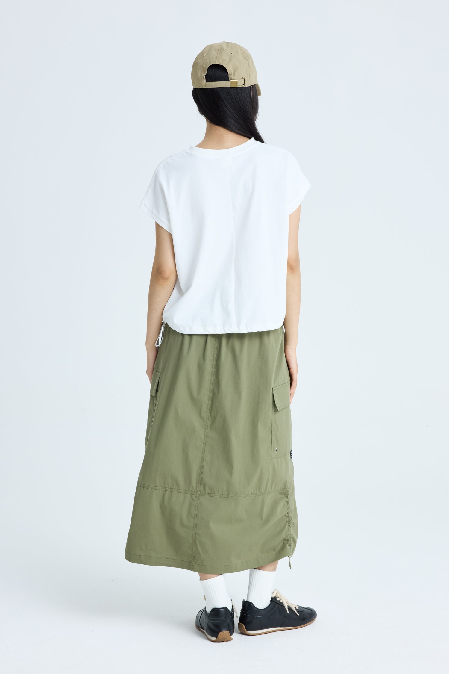 Drawcord Hem Tee - Cream
