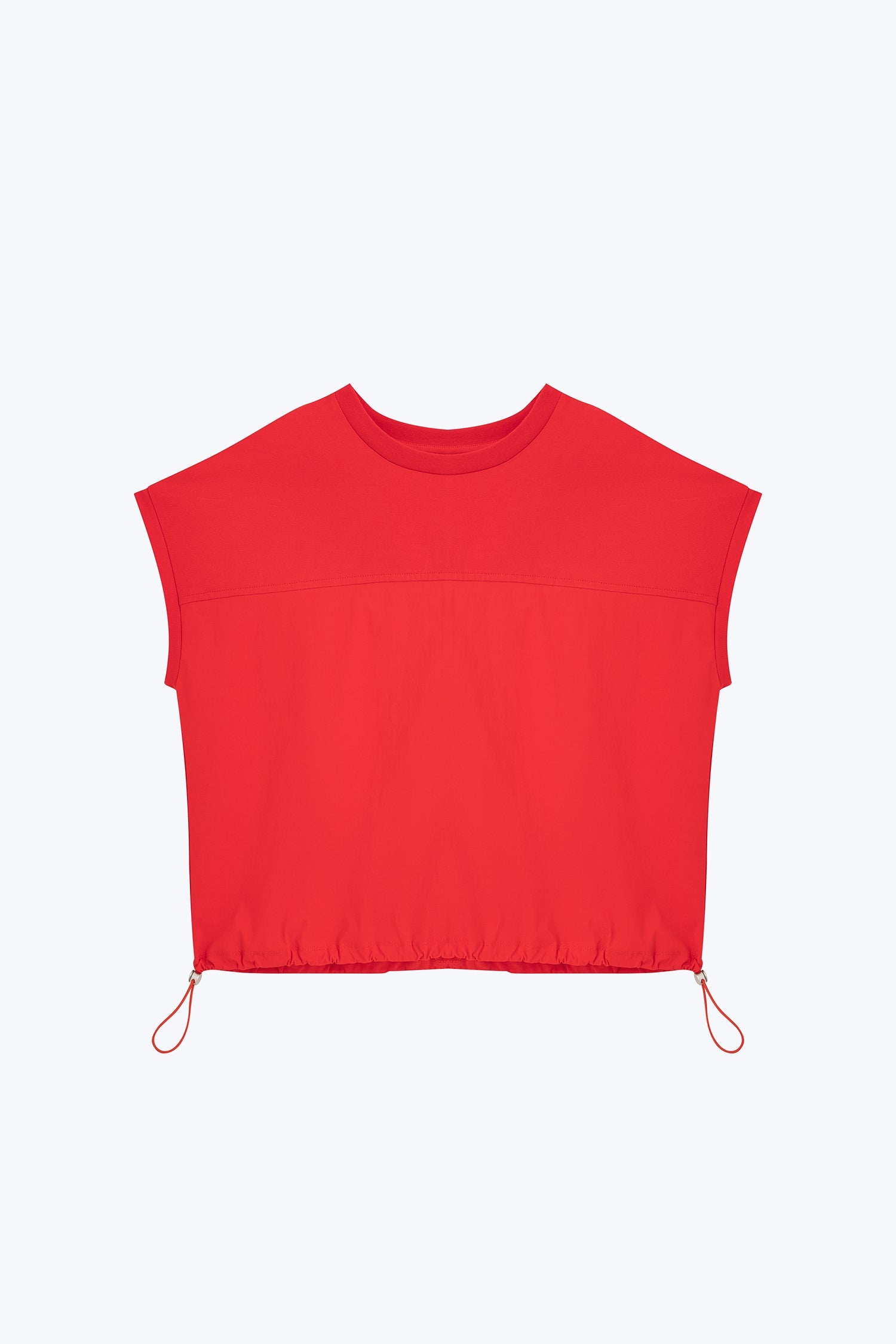 Drawcord Hem Tee - Red