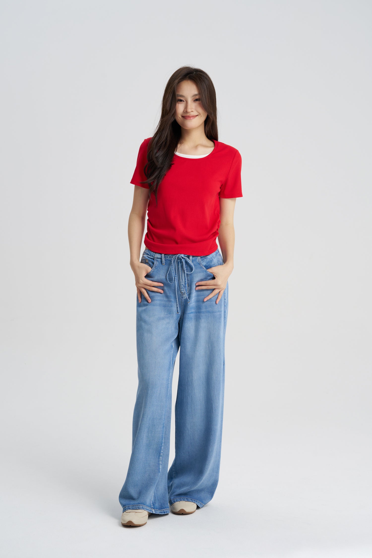 Double Collar Tee - Red