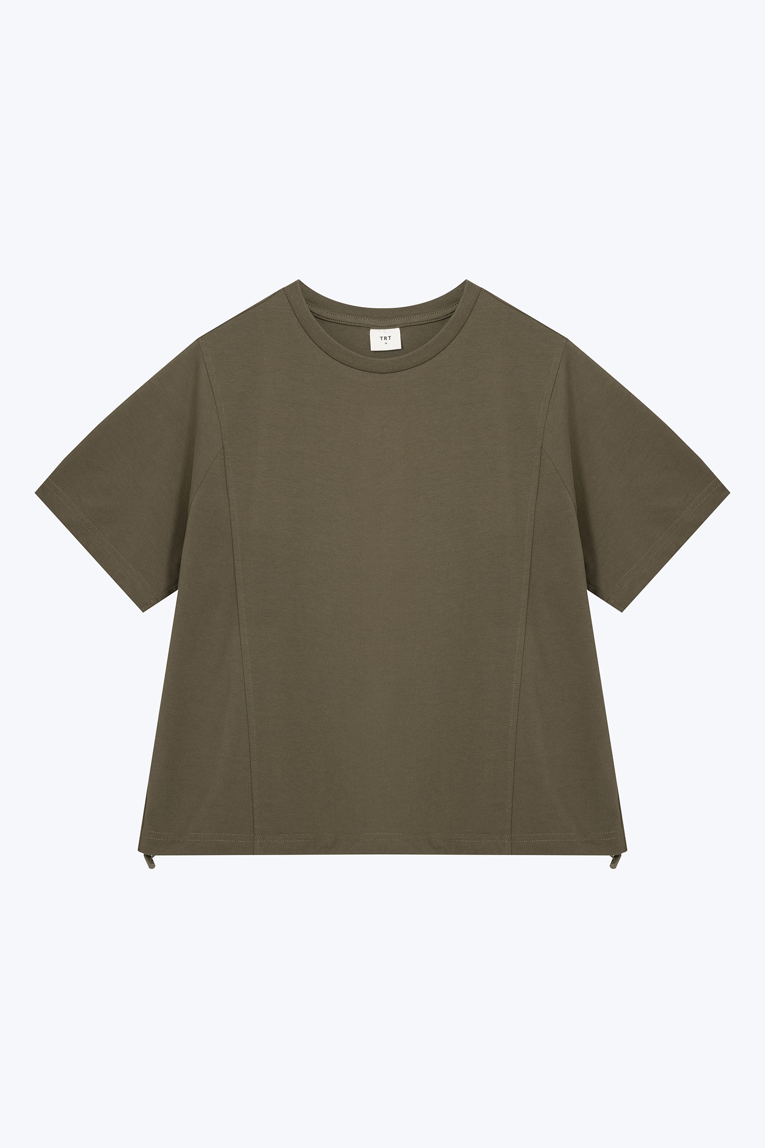 Drawcord Hem Tee - Khaki Green