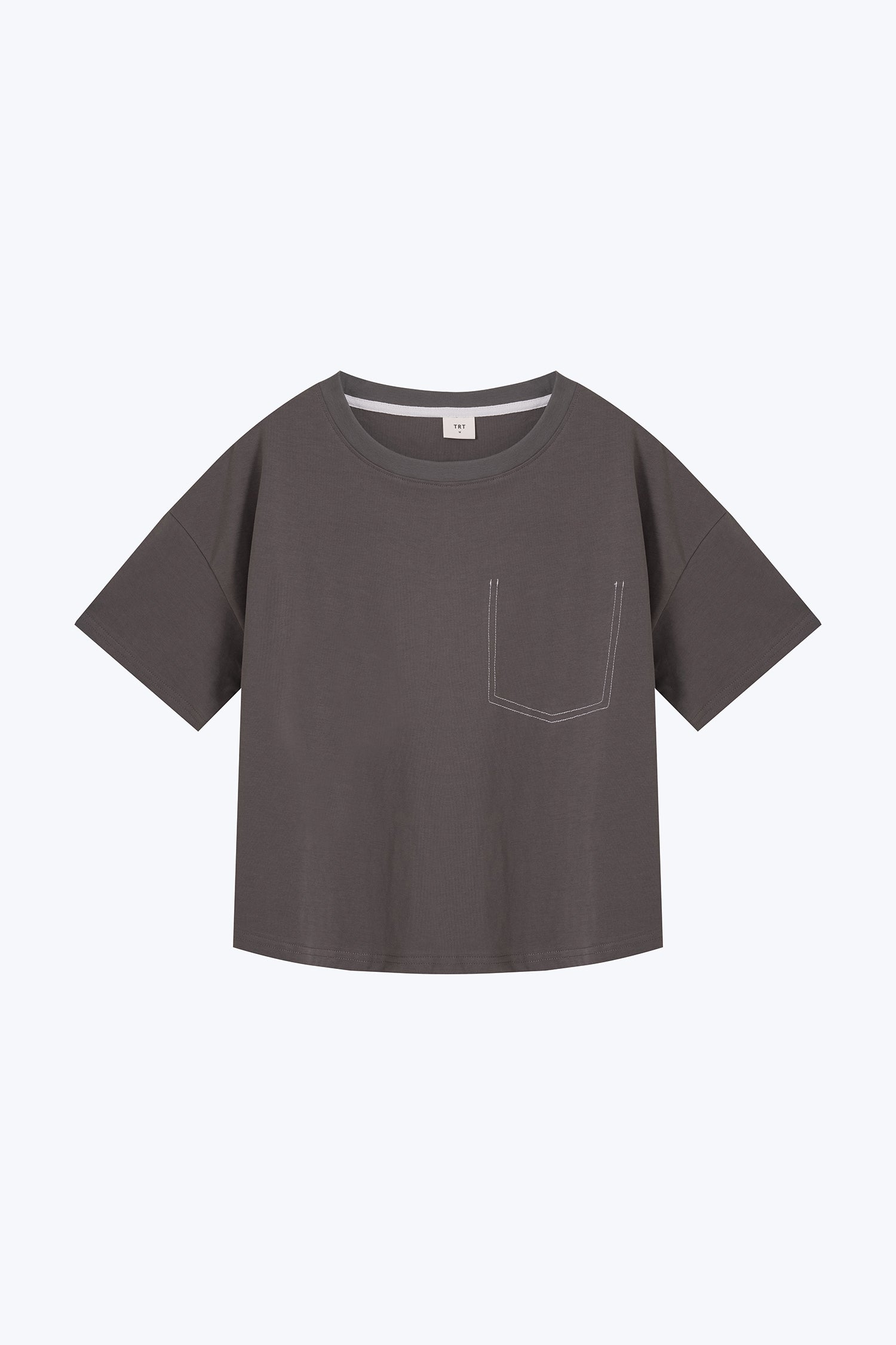 Contrast Stitched Pocket Tee - Dark Moss
