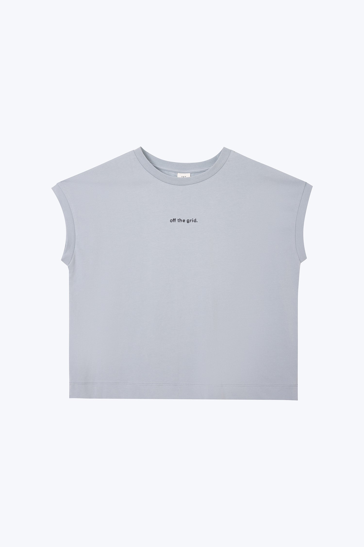 'Off The Grid' Embroidery Tee - Dusty Blue