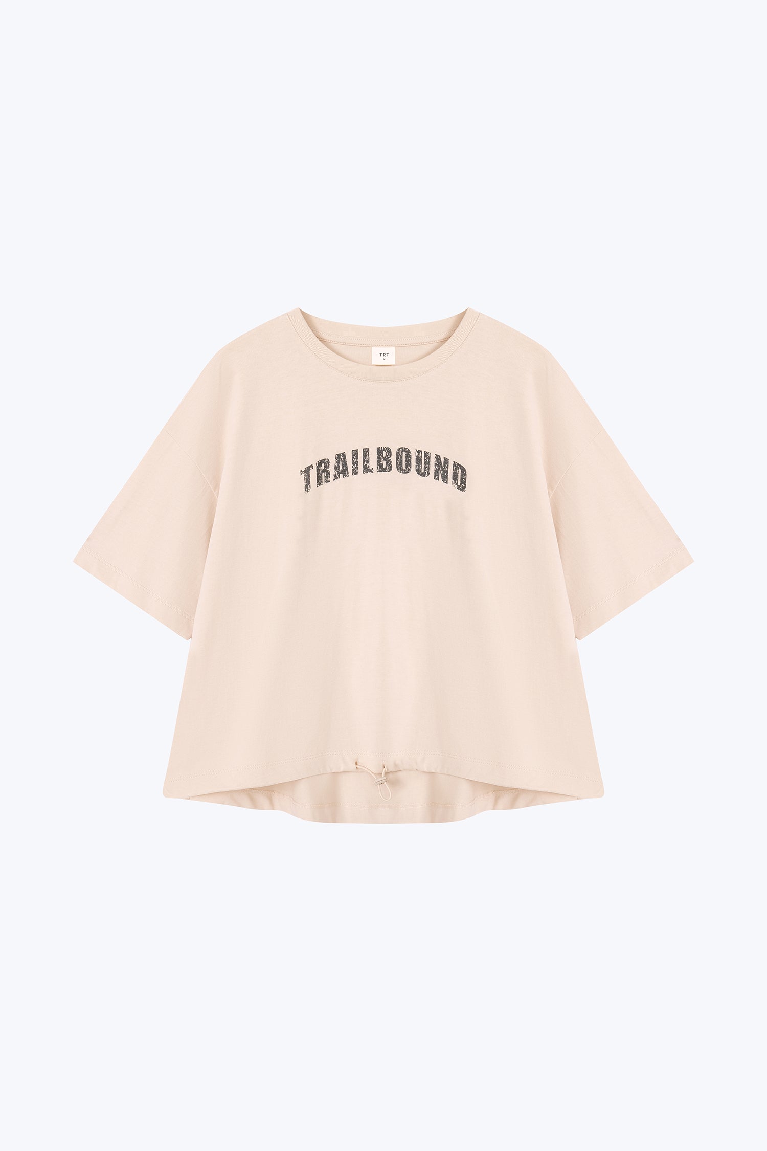 'Trailbound' Embossed Tee - Ecru