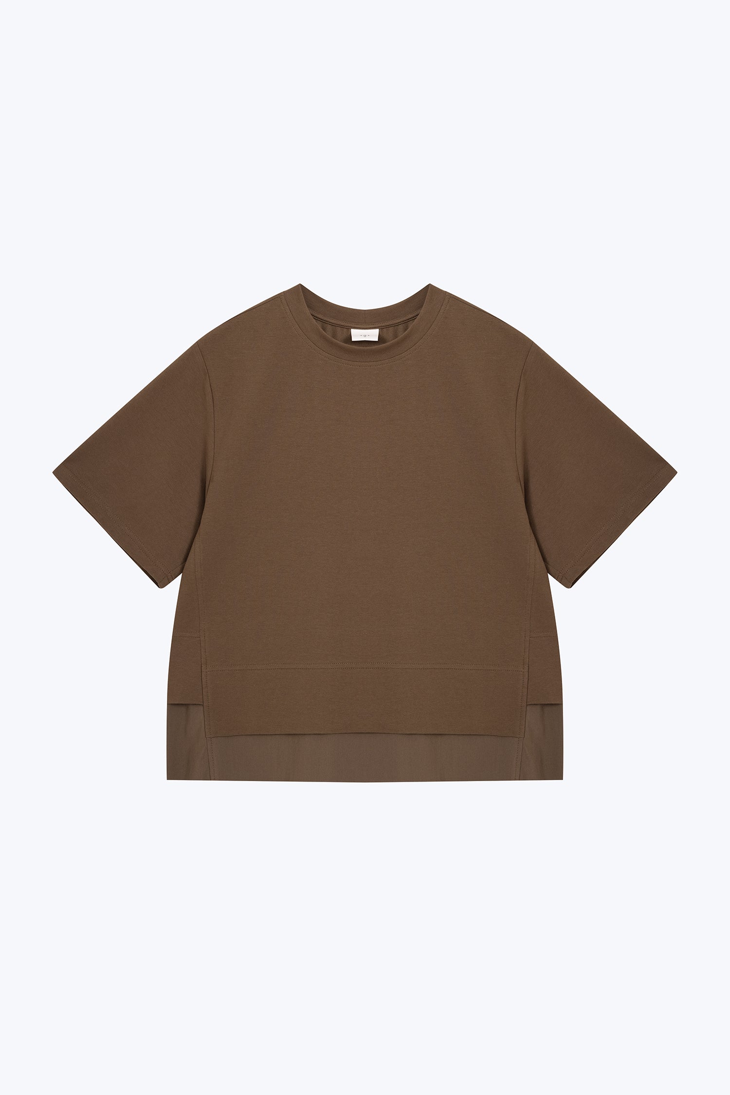 Double Layer Drawstring Hem Top - Army Green