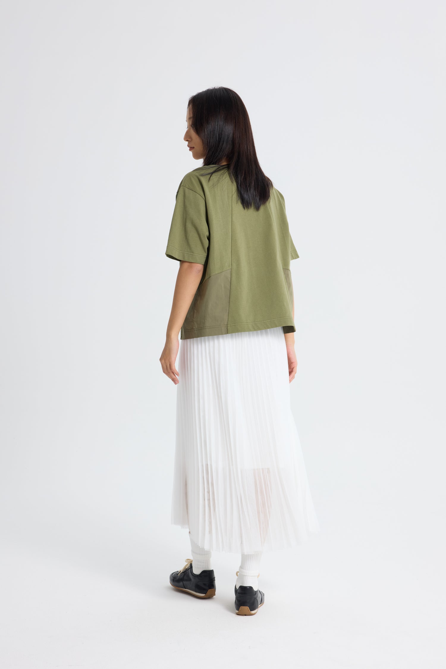 Structured Box Fit Tee - Army Green