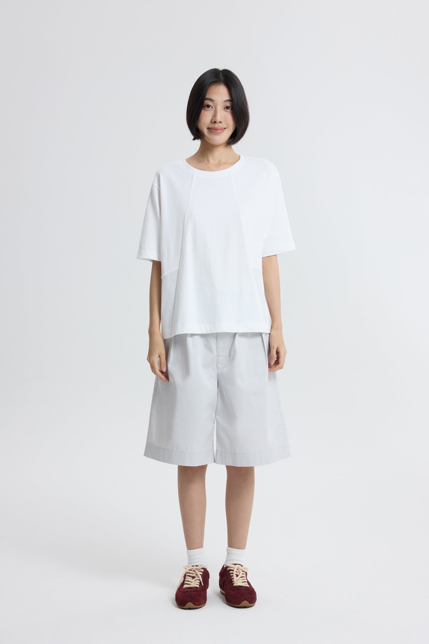 Structured Box Fit Tee - Cream