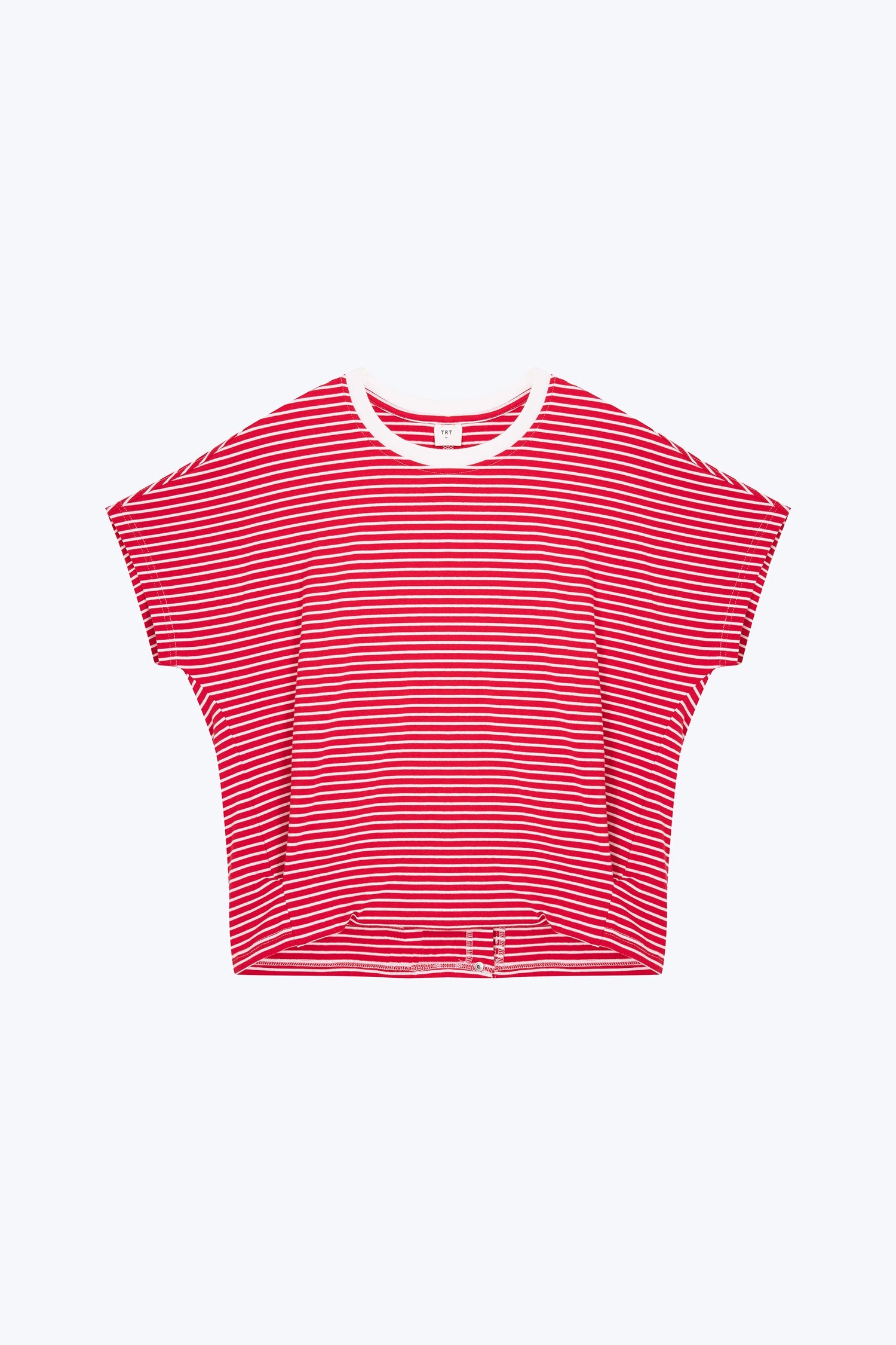 Stripe Snap Button Tee - Red Stripes